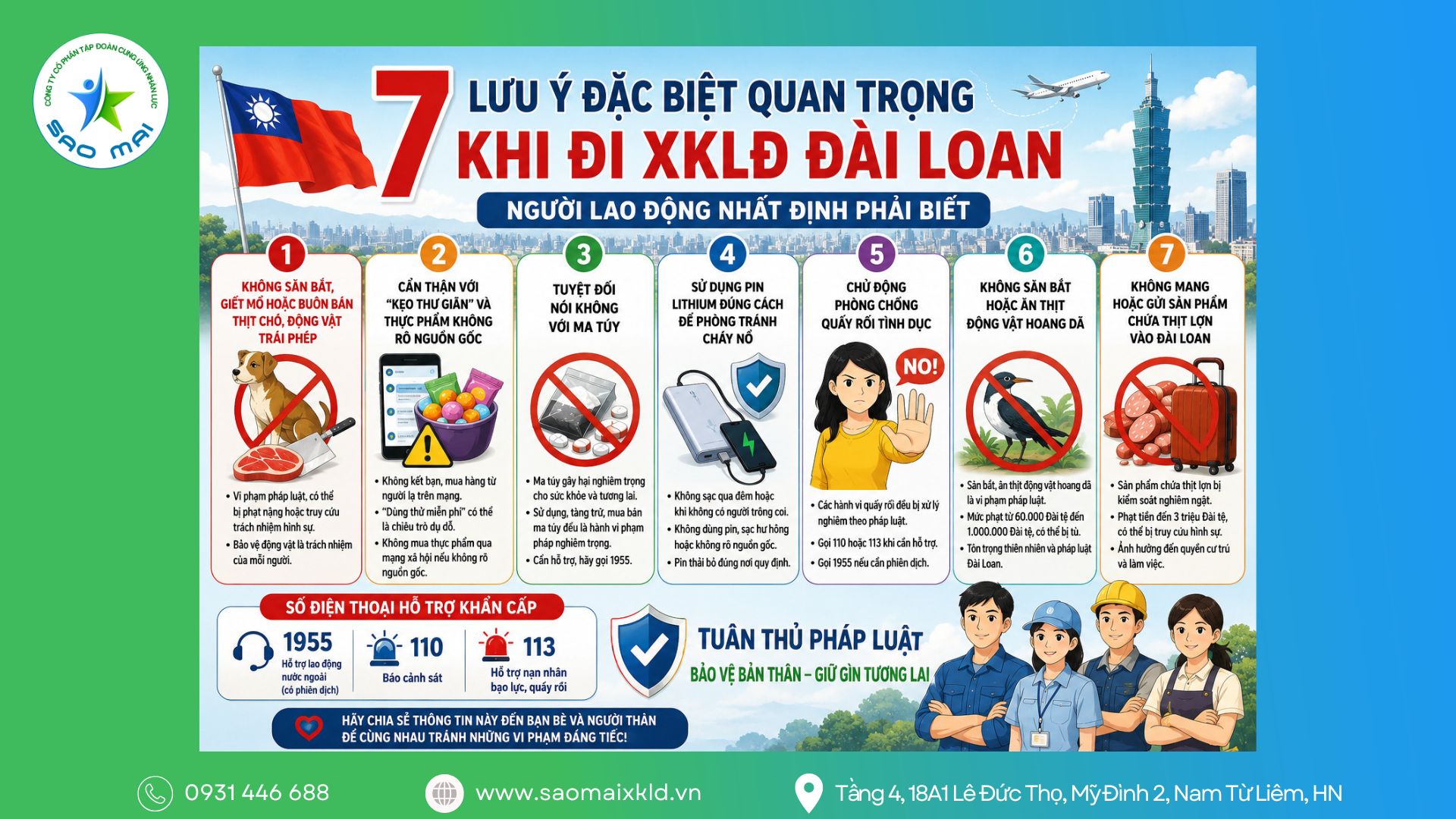 7 lưu ý đặc biệt quan trọng khi đi XKLD Đài Loan người lao động nhất định phải biết