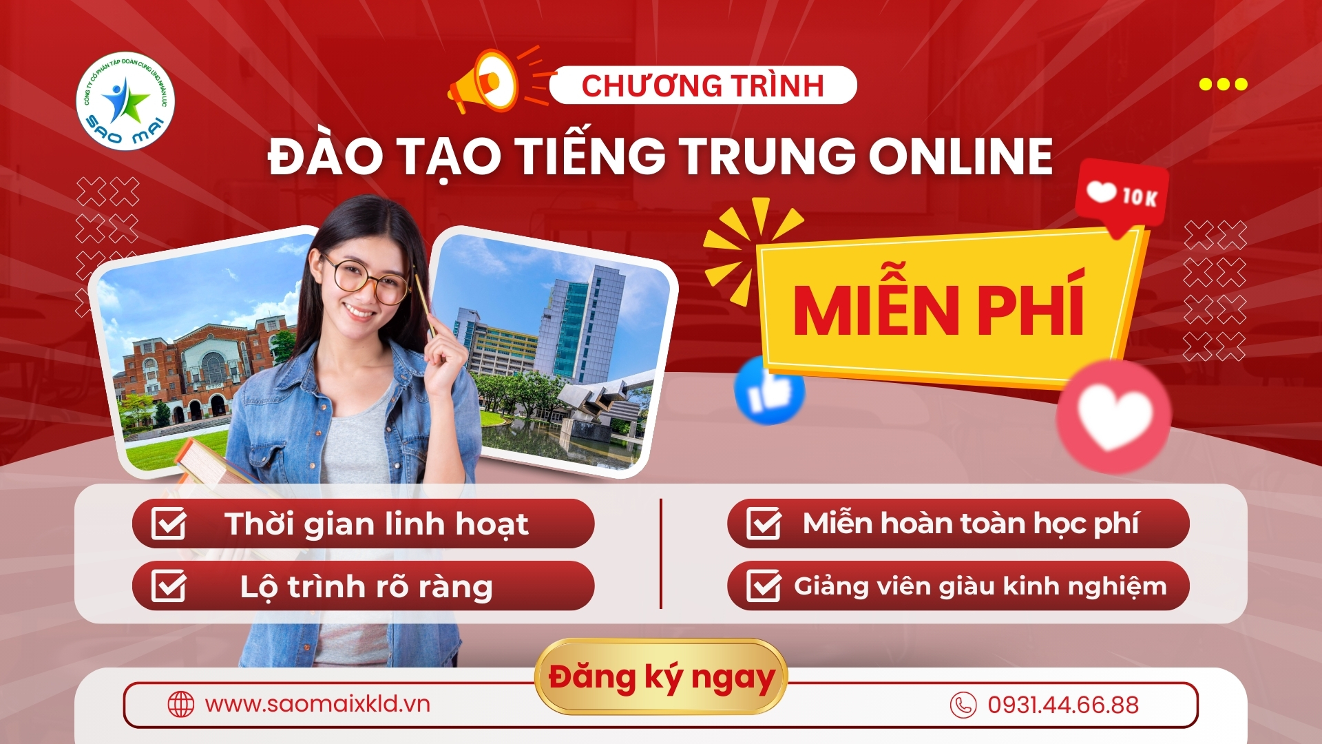 CHƯƠNG TRÌNH DẠY TIẾNG TRUNG ONLINE MIỄN PHÍ DÀNH CHO NGƯỜI ĐI DU HỌC VÀ XKLĐ ĐÀI LOAN（THÁNG 2.2025）