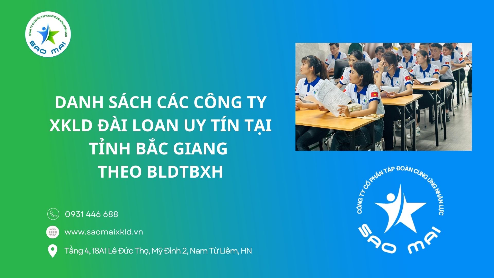 Danh sách các công ty XKLĐ Đài Loan uy tín tại tỉnh Bắc Giang theo Bộ Lao động Thương Binh và Xã Hội