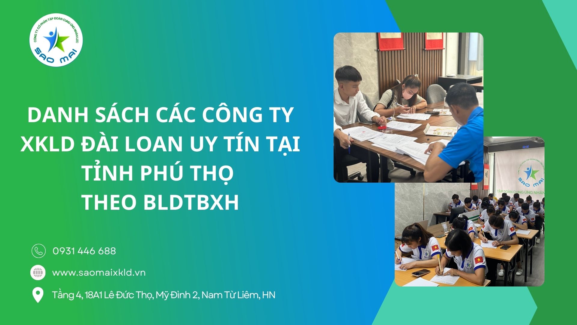 Danh sách các công ty XKLĐ Đài Loan uy tín tại tỉnh Phú Thọ theo Bộ Lao động Thương Binh và Xã Hội