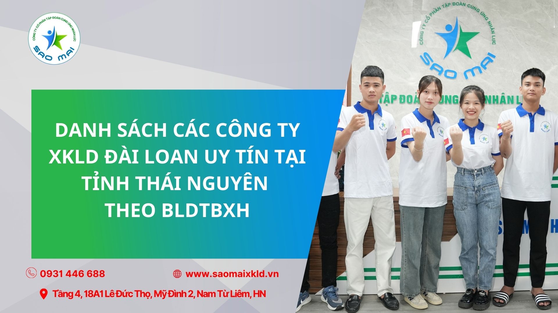 Danh sách các công ty XKLĐ Đài Loan uy tín tại tỉnh Thái Nguyên theo Bộ Lao động Thương Binh và Xã Hội