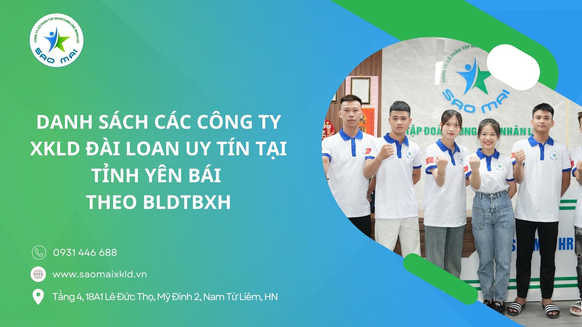 Danh sách các công ty XKLĐ Đài Loan uy tín tại tỉnh Yên Bái theo Bộ Lao động Thương Binh và Xã Hội