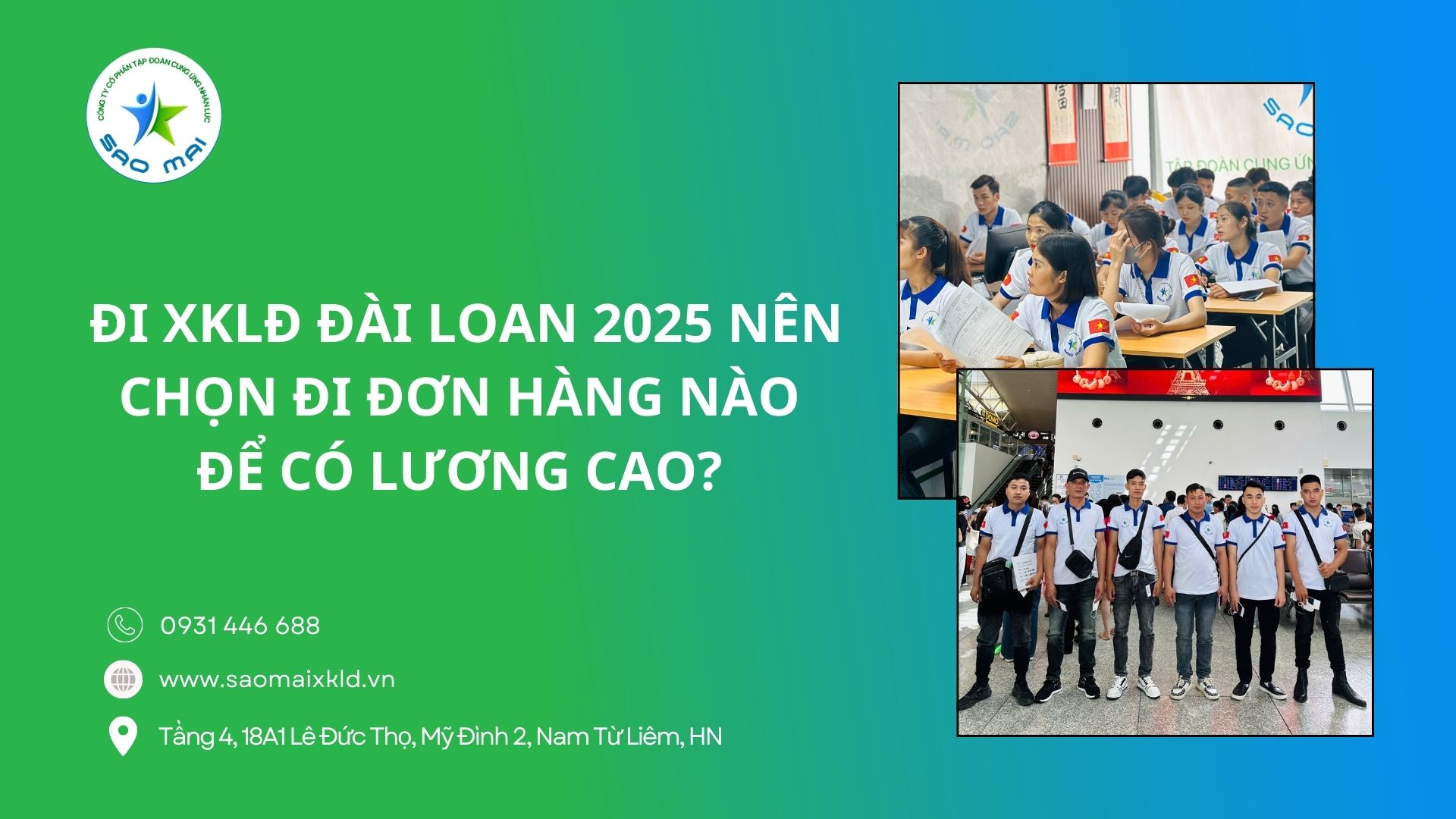 Đi XKLĐ Đài Loan 2025 nên chọn đi đơn hàng nào để có lương cao? Công ty Xuất khẩu lao động Đài Loan uy tín theo Bộ Lao động Thương Binh và Xã Hội