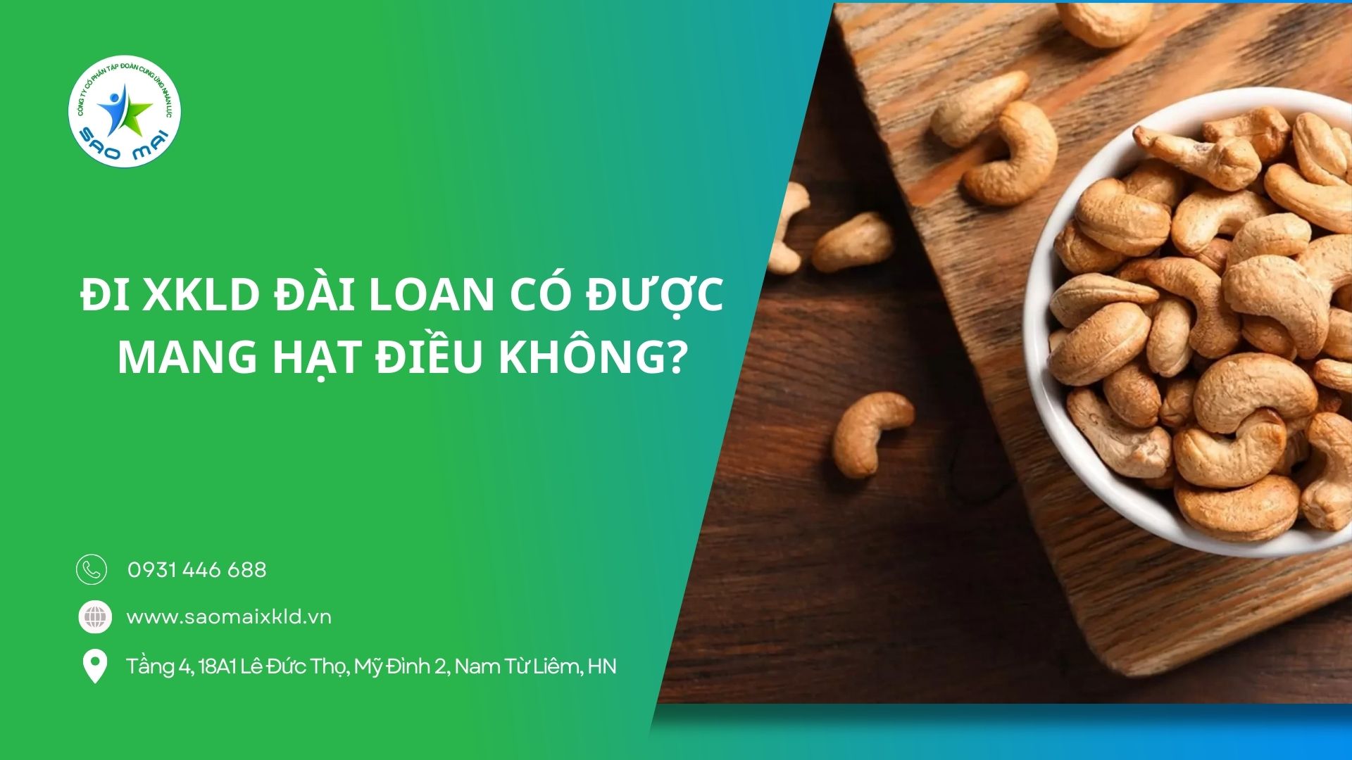 Đi xuất khẩu lao động Đài Loan có được mang hạt điều không?