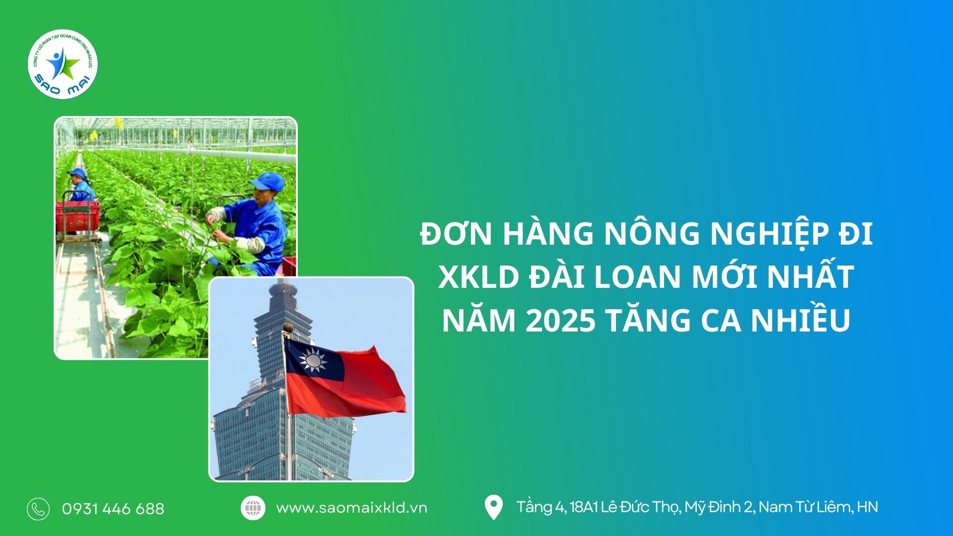 Đơn hàng NÔNG NGHIỆP đi xuất khẩu lao động Đài Loan mới nhất năm 2025 tăng ca nhiều, bay nhanh