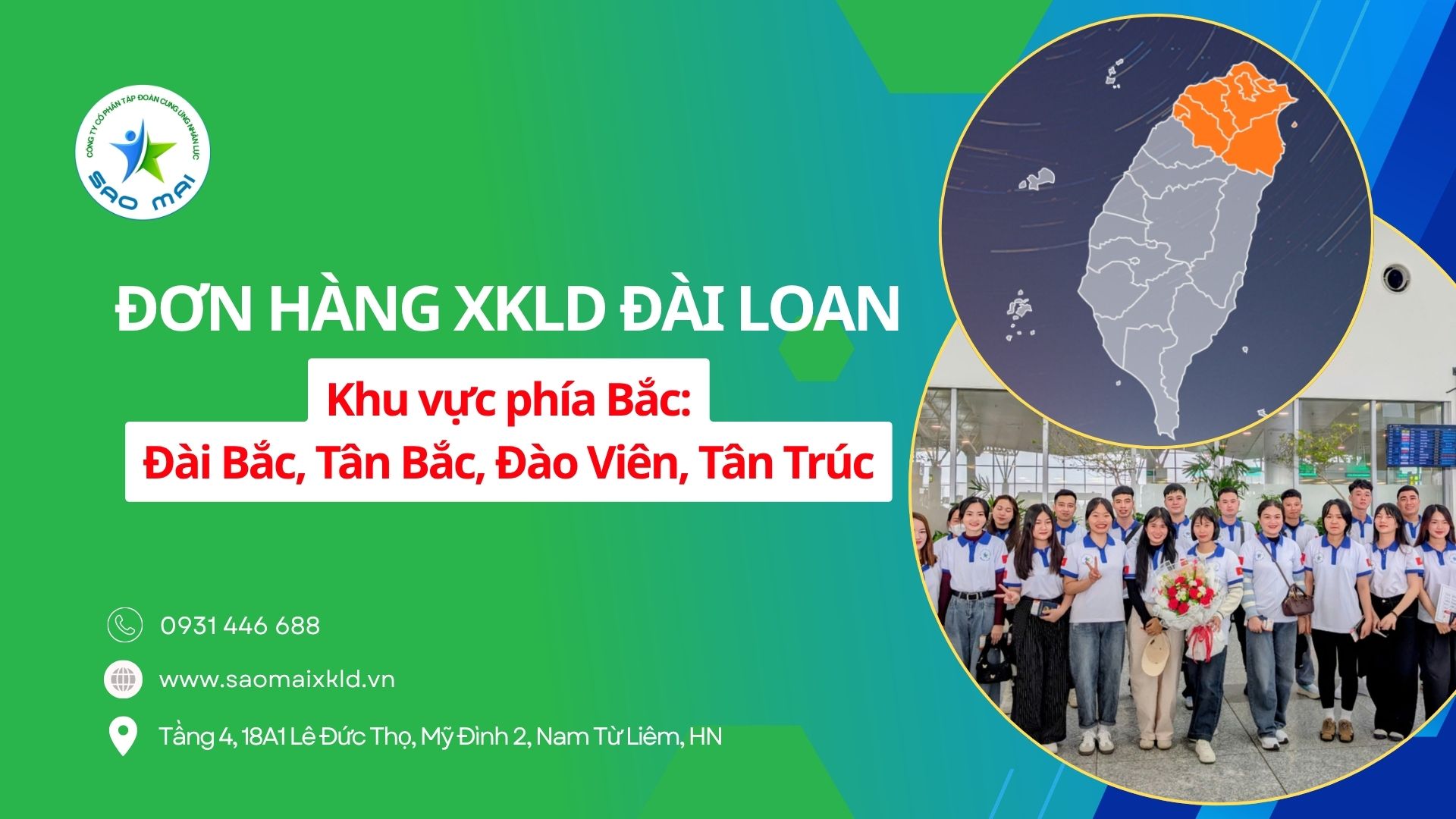 Tổng hợp các đơn hàng khu vực phía Bắc Đài Loan Mới Nhất 2026: Đài Bắc, Tân Bắc, Đào Viên, Tân Trúc