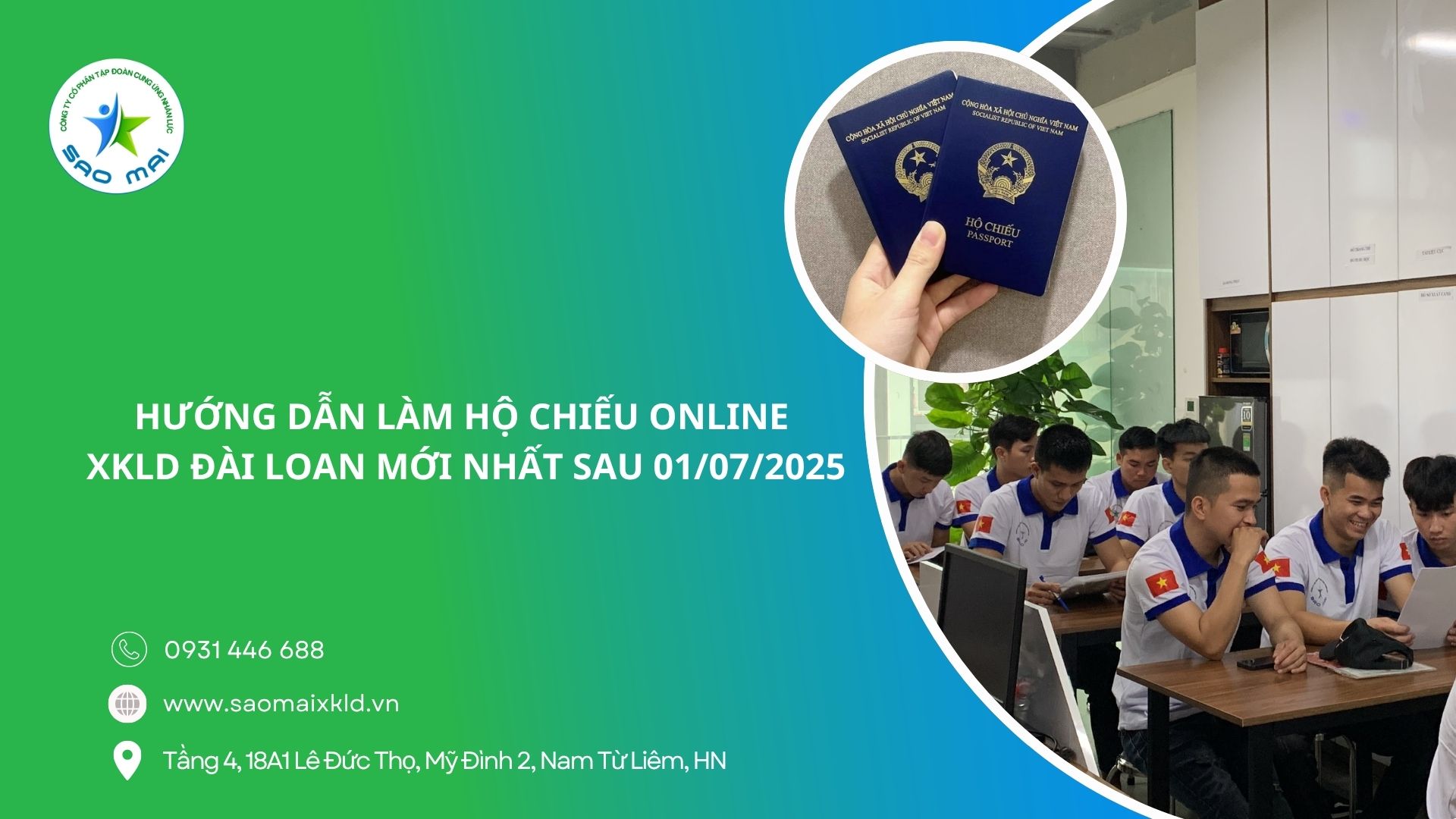 Hướng dẫn làm hộ chiếu online đi xuất khẩu lao động Đài Loan mới nhất sau 01/07/2025