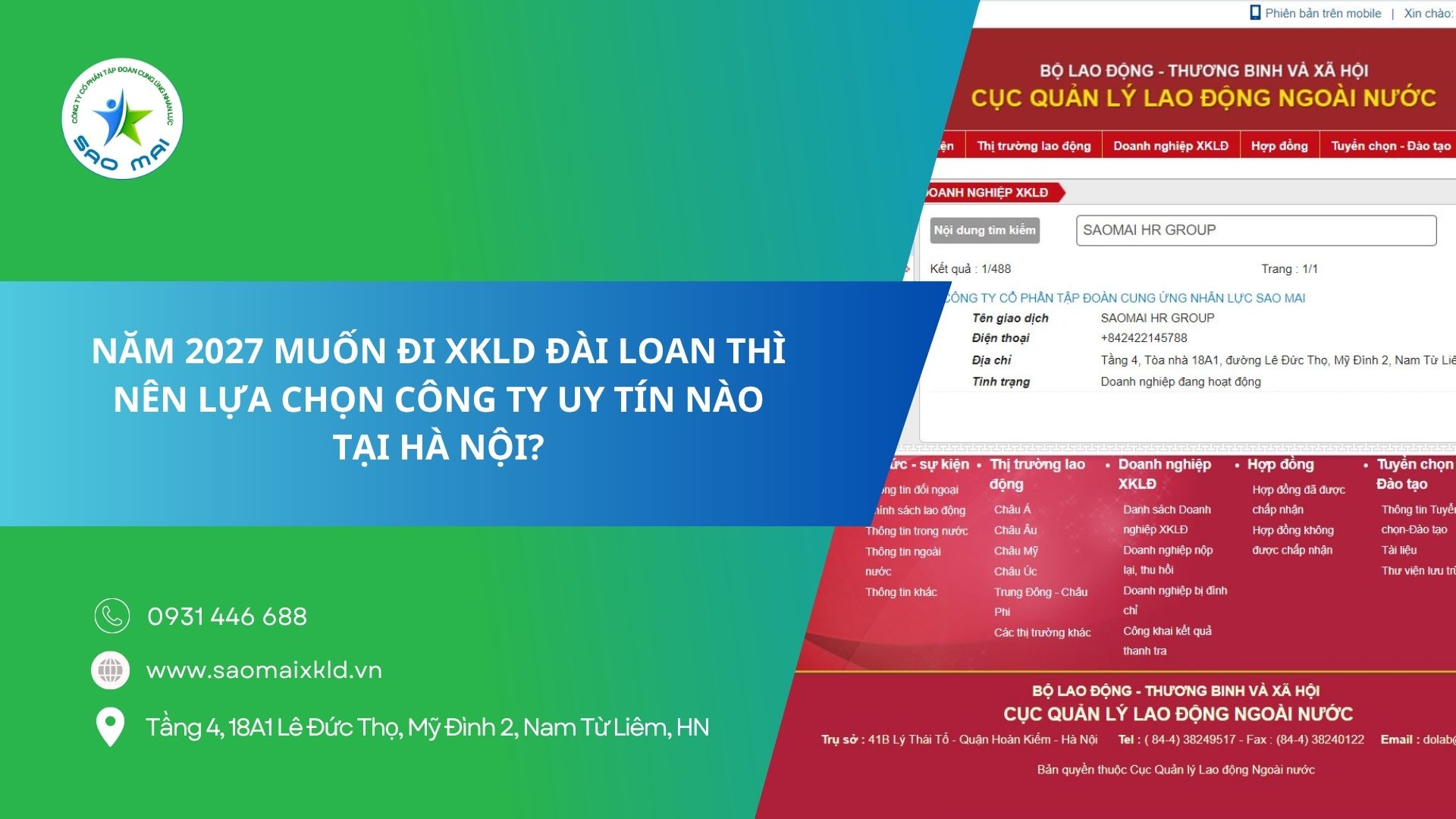 Năm 2027 muốn đi xuất khẩu lao động Đài Loan thì nên lựa chọn công ty uy tín nào tại Hà Nội?