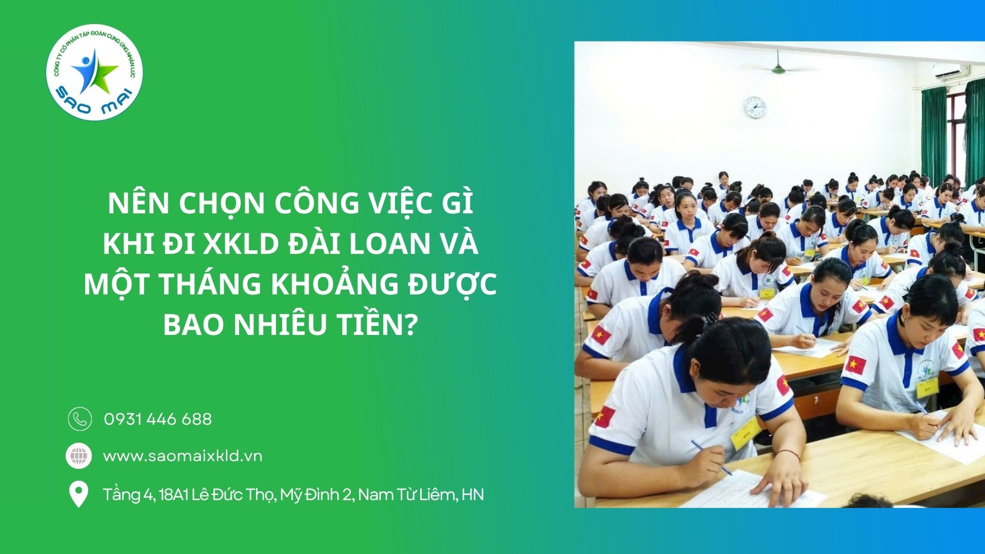 Nên chọn công việc gì khi đi xuất khẩu Đài Loan? Đi XKLĐ Đài Loan tháng khoảng được bao nhiêu tiền?