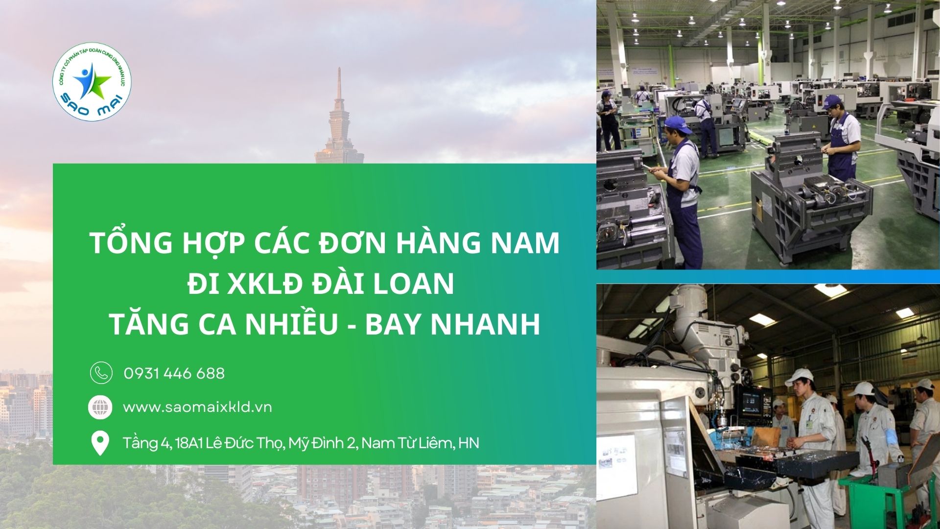 TỔNG HỢP CÁC ĐƠN HÀNG ĐÀI LOAN CHO NAM TĂNG CA NHIỀU, BAY NHANH