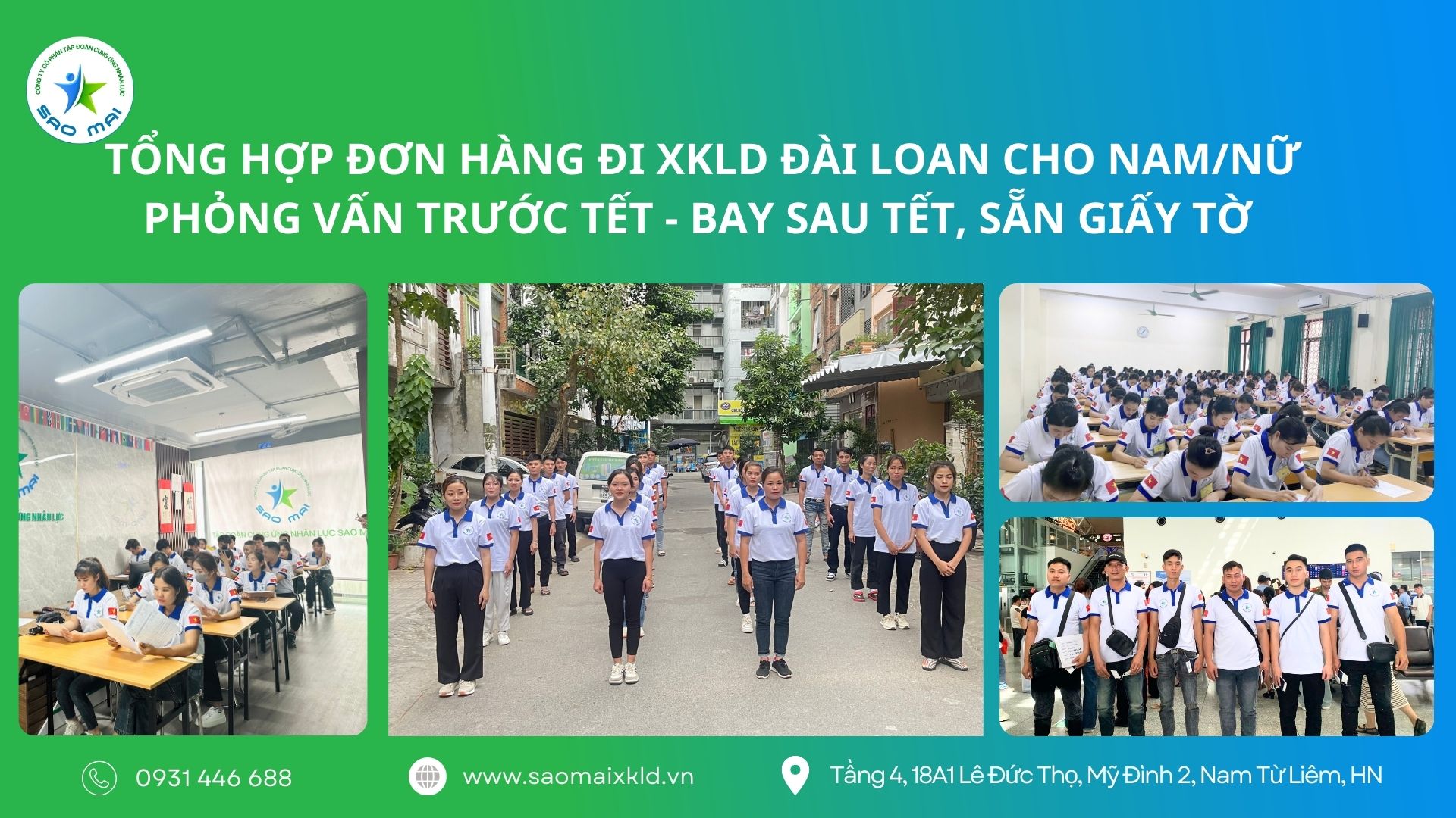 TỔNG HỢP ĐƠN HÀNG SẴN GIẤY TỜ ĐI XKLD ĐÀI LOAN CHO NAM PHỎNG VẤN TRƯỚC TẾT - BAY SAU TẾT