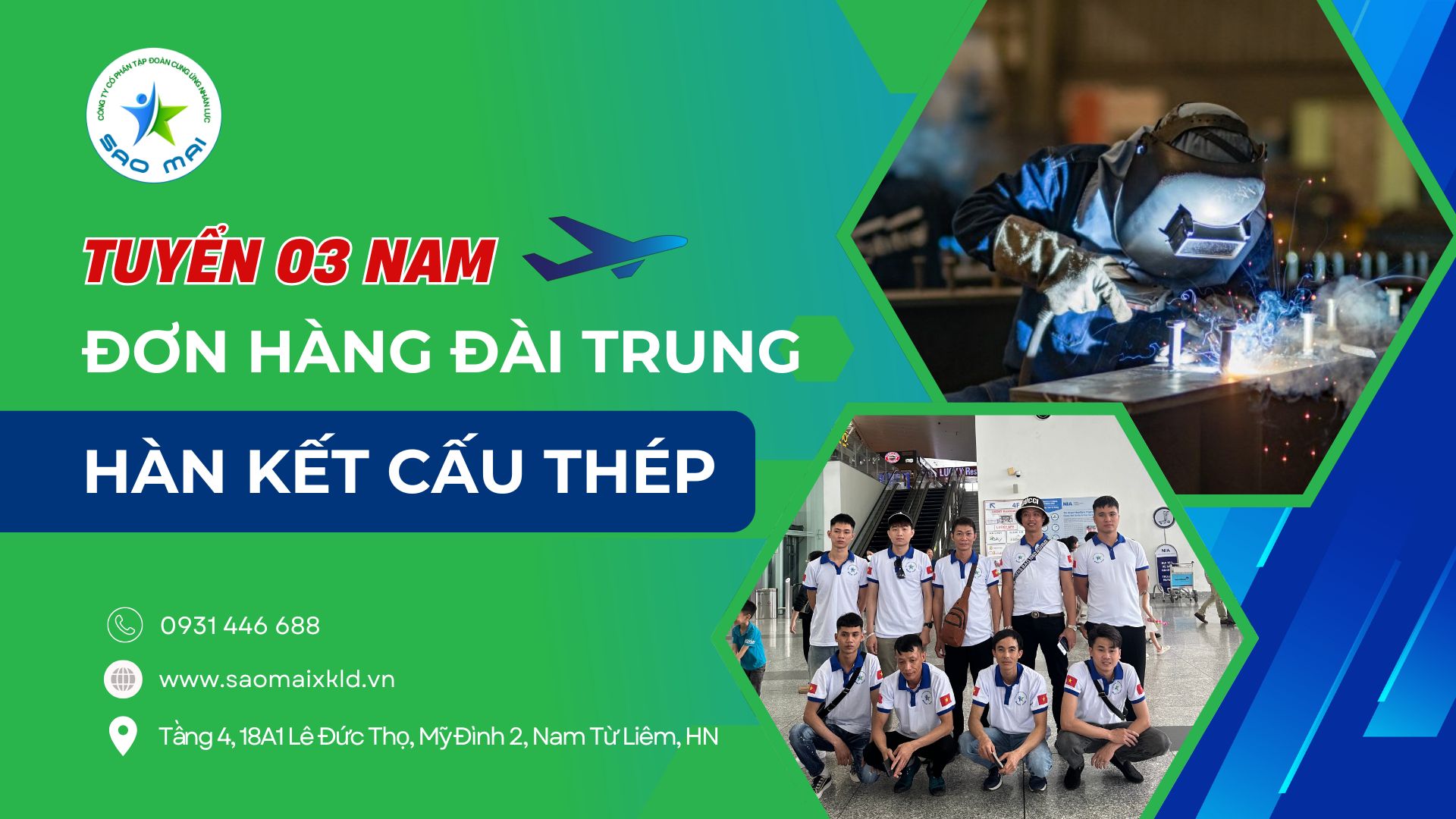 TUYỂN 03 NAM ĐI XKLD ĐÀI LOAN ĐƠN HÀNG CƠ KHÍ KẾT CẤU LÀM VIỆC TẠI ĐÀI TRUNG
