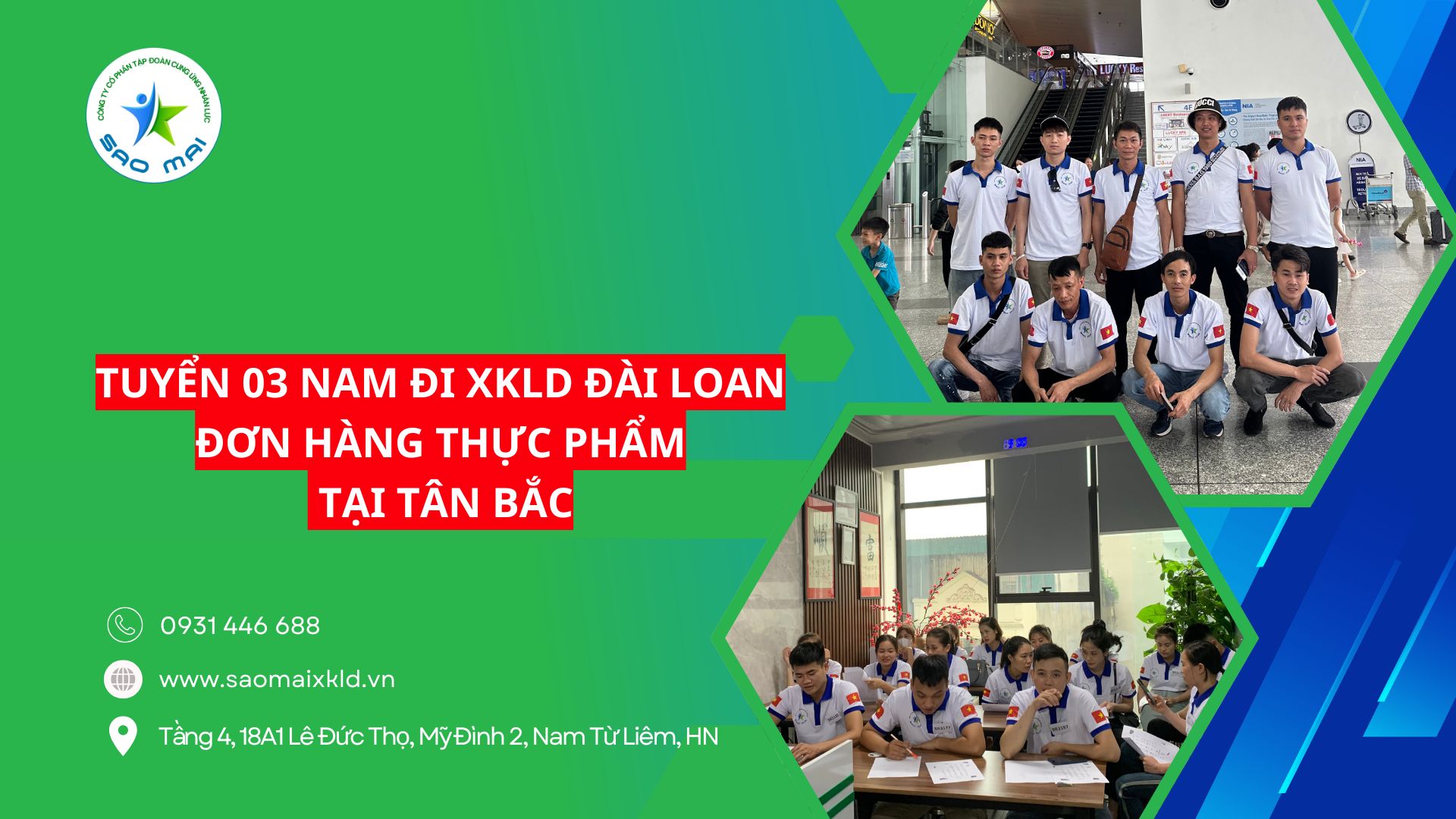 TUYỂN 03 NAM ĐI XKLD ĐÀI LOAN ĐƠN HÀNG CHẾ BIẾN RAU CỦ QUẢ TẠI TÂN BẮC – ĐÀI LOAN