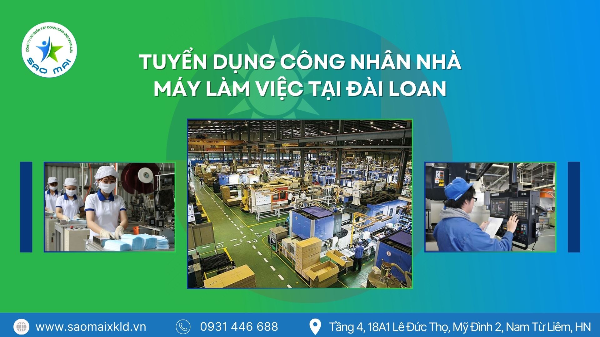 Tuyển dụng công nhân nhà máy đi làm việc tại Đài Loan mới nhất 2025