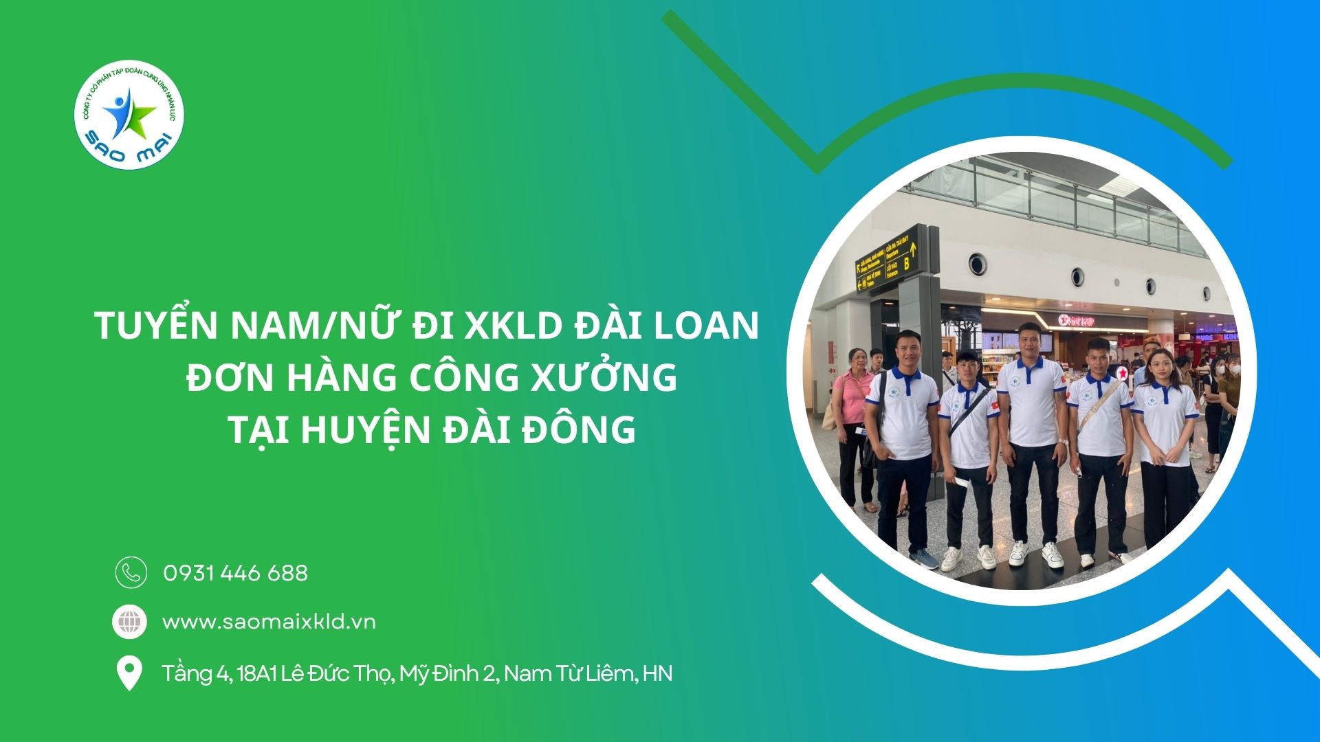 Tuyển nam, nữ đi XKLD Đài Loan – Đơn hàng công xưởng tại huyện Đài Đông (Taitung County - Taiwan)