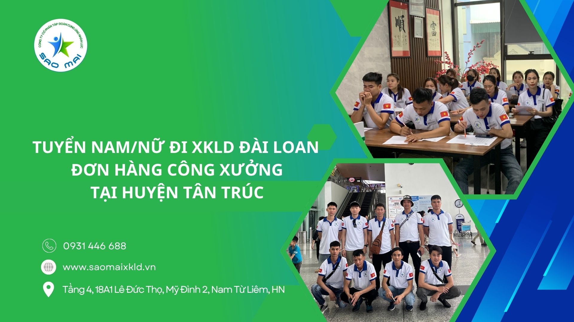 Tuyển nam, nữ đi XKLD Đài Loan – Đơn hàng công xưởng tại huyện Tân Trúc (Hsinchu County - Taiwan)