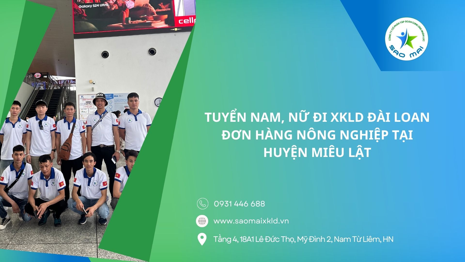 Tuyển nam, nữ đi XKLD Đài Loan – Đơn hàng nông nghiệp tại huyện Miêu Lật (Miaoli County - Taiwan)