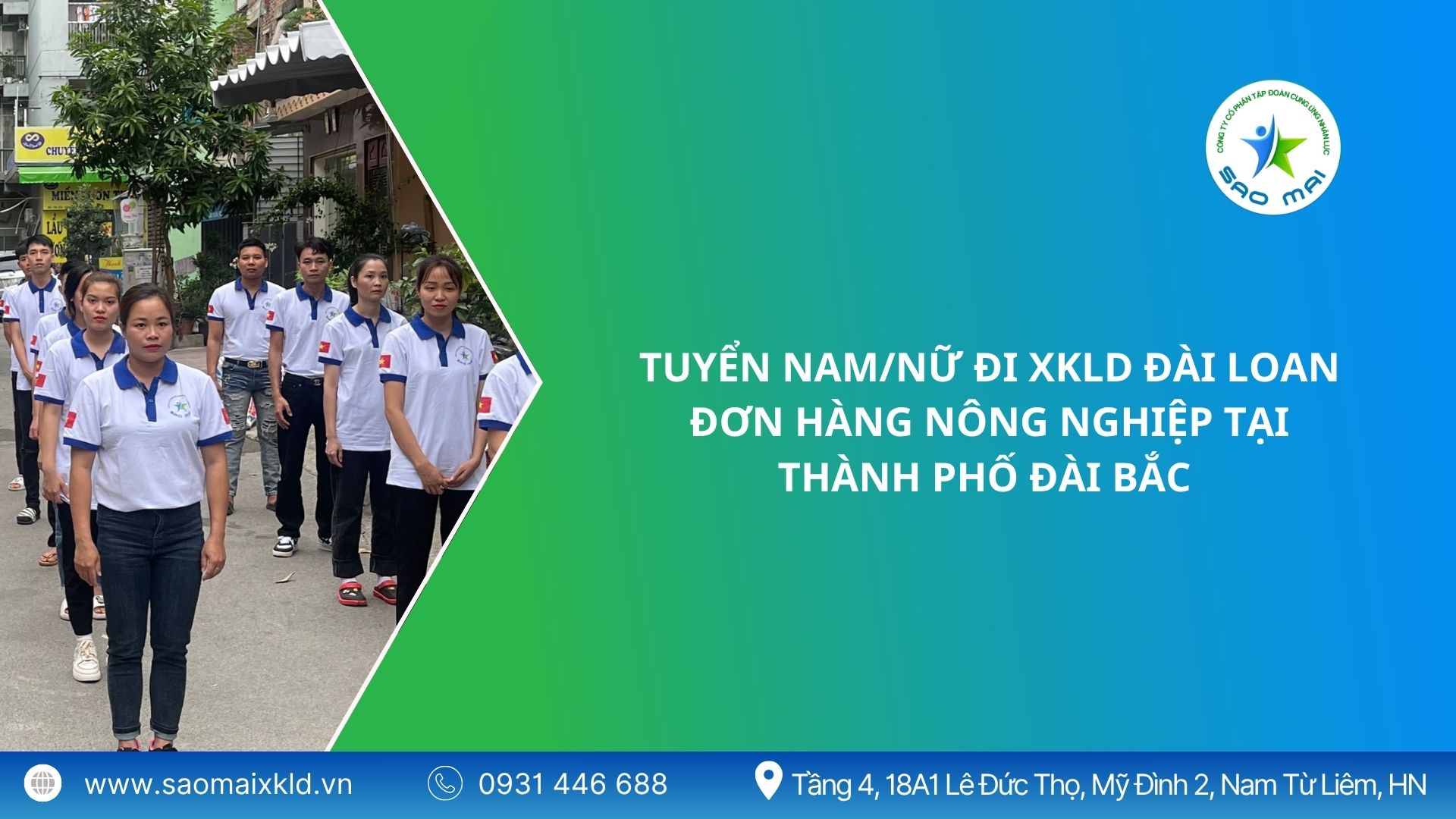 Tuyển nam, nữ đi XKLD Đài Loan – Đơn hàng nông nghiệp tại thành phố Đài Bắc (Taipei City - Taiwan)