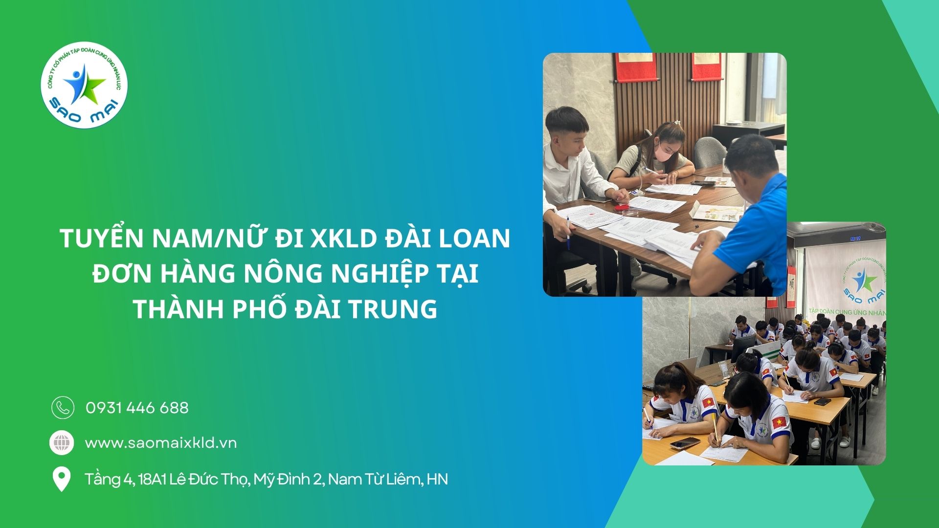 Tuyển nam, nữ đi XKLD Đài Loan – Đơn hàng nông nghiệp tại thành phố Đài Trung (Taichung City - Taiwan)