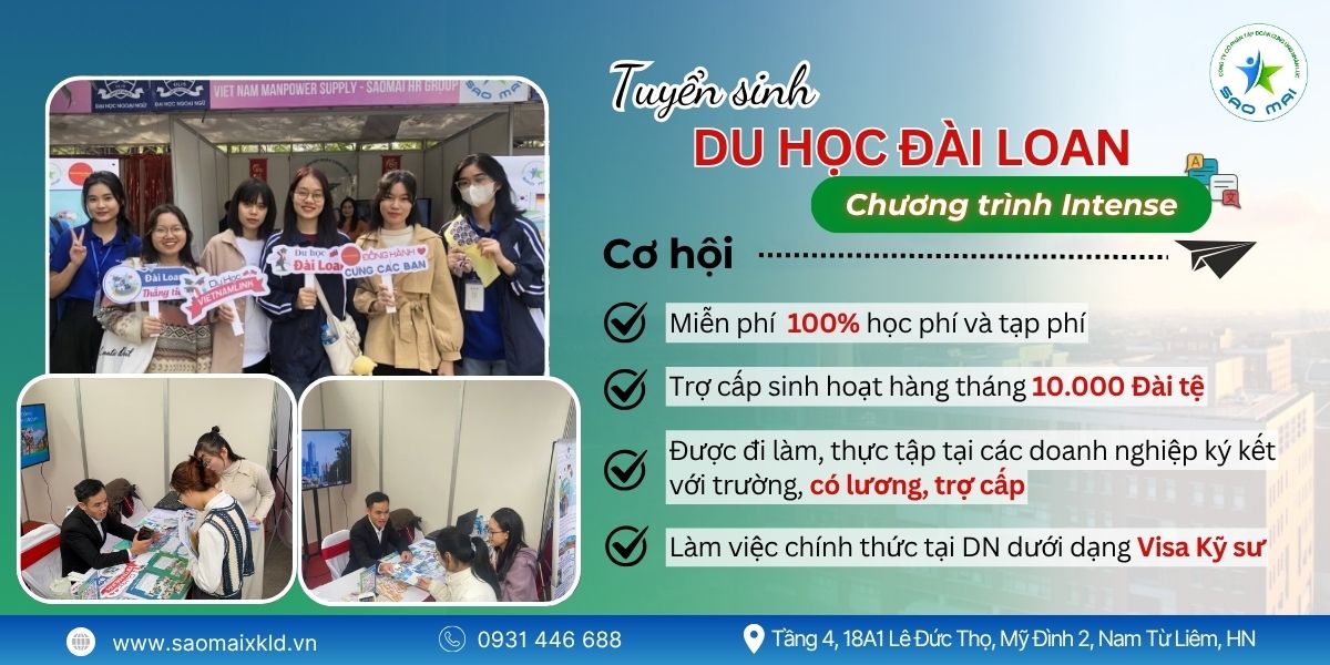 Du học Đài Loan – Tuyển sinh Chương Trình INTENSE kỳ tháng 9: Miễn 100% học phí, trợ cấp sinh hoạt lên đến 10,000 Đài Tệ/tháng
