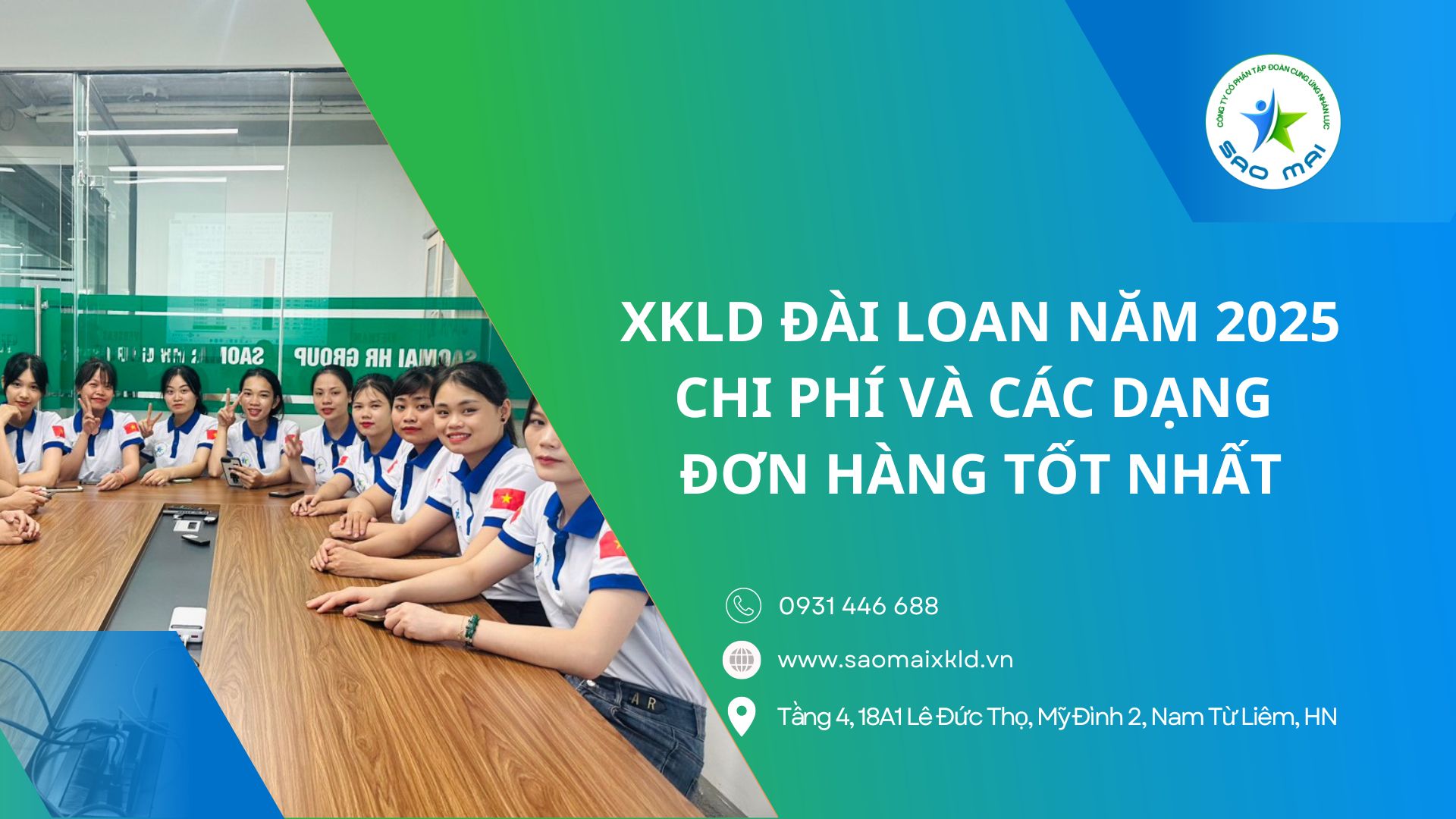 Xuất khẩu lao động Đài Loan năm 2025: Chi phí đi xuất khẩu lao động Đài Loan và các dạng đơn hàng tốt nhất