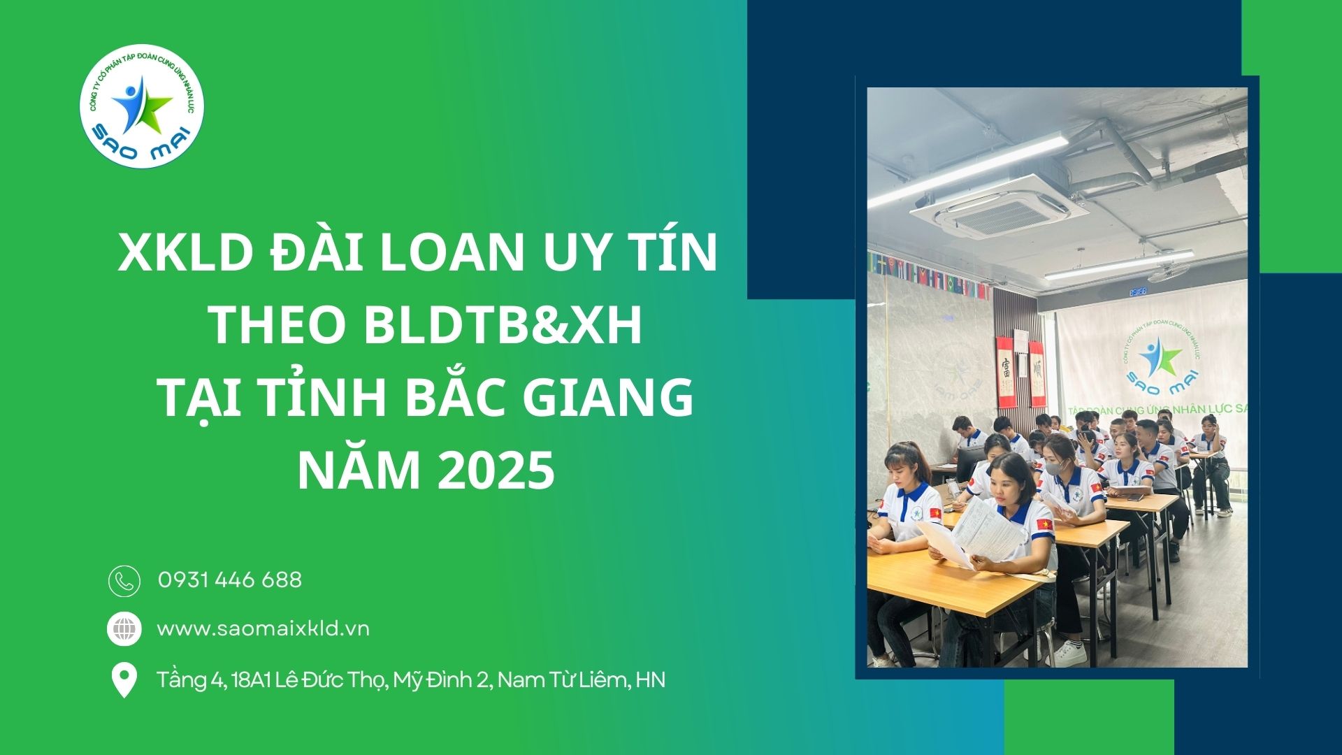 XKLD ĐÀI LOAN uy tín theo bộ lao động - thương binh xã hội tại tỉnh BẮC GIANG năm 2025 