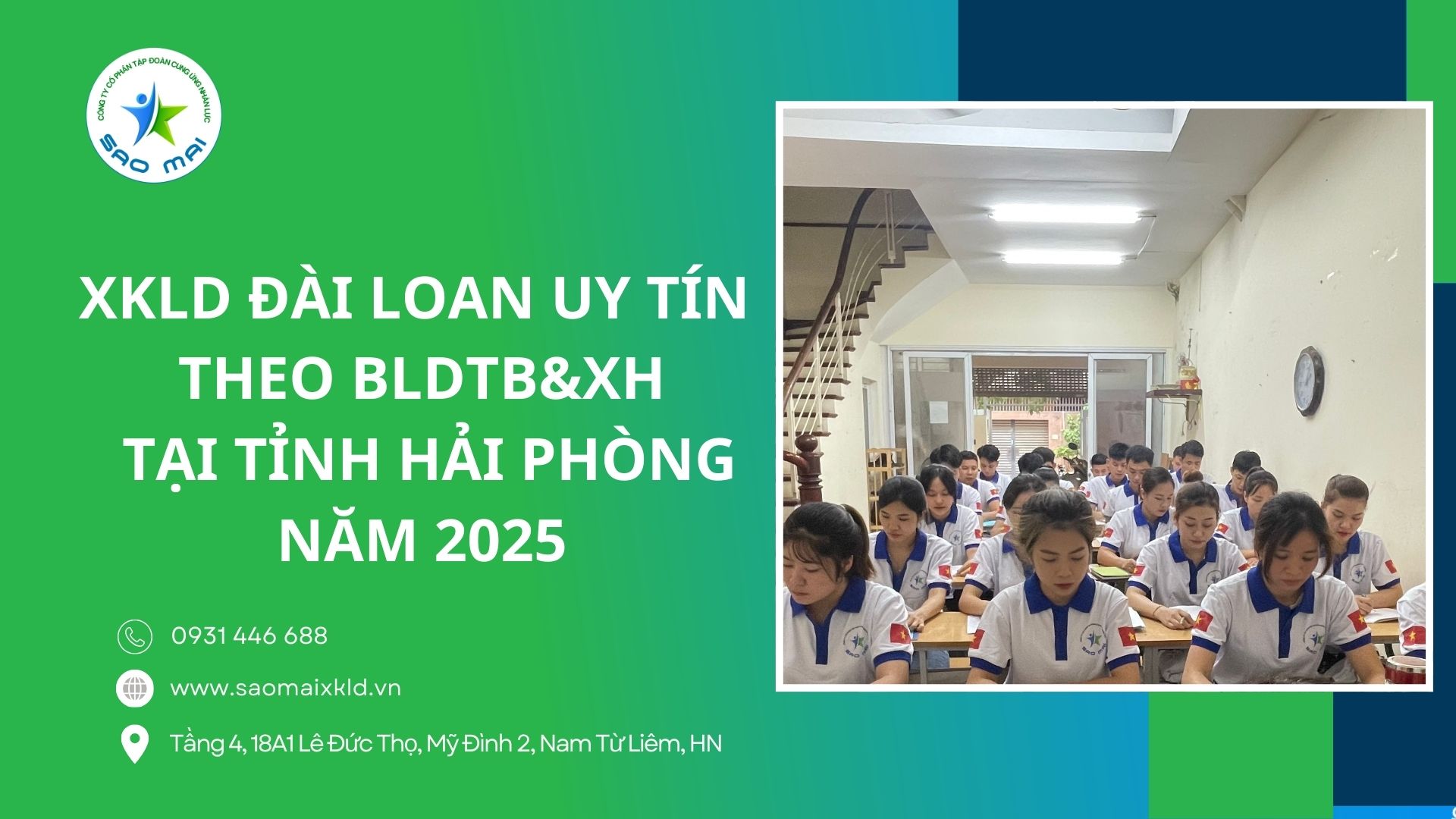 XKLD ĐÀI LOAN uy tín theo bộ lao động - thương binh xã hội tại tỉnh HẢI PHÒNG năm 2025 