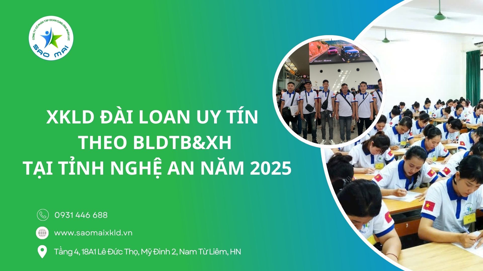 XKLD ĐÀI LOAN uy tín theo bộ lao động - thương binh xã hội tại tỉnh NGHỆ AN năm 2025 