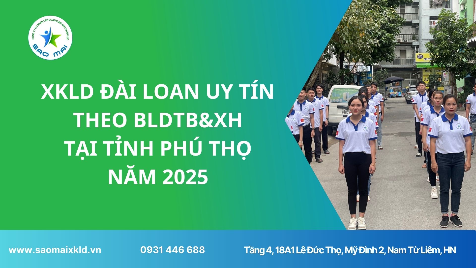 XKLD ĐÀI LOAN uy tín theo bộ lao động - thương binh xã hội tại tỉnh PHÚ THỌ năm 2025 