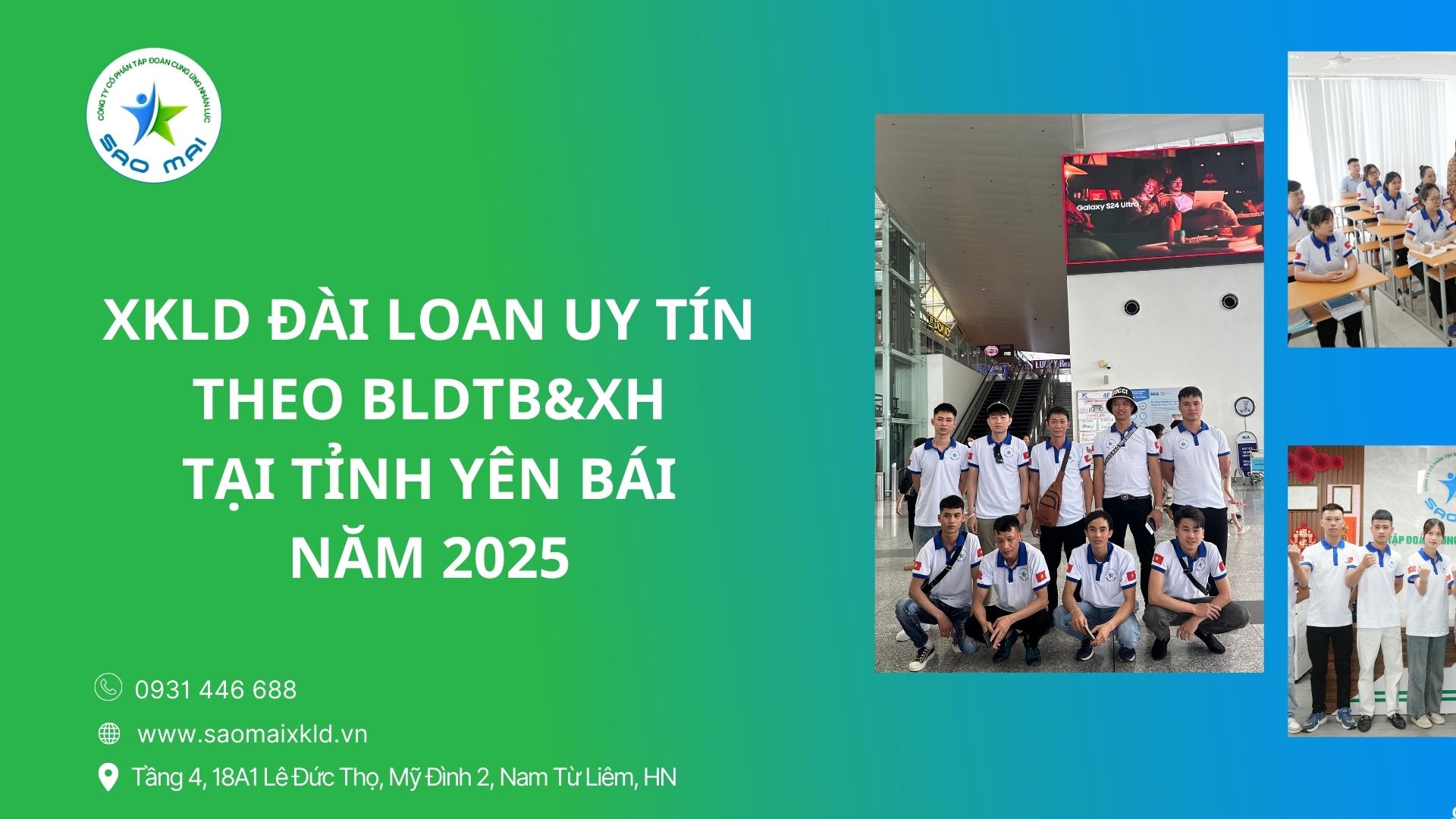 XKLD ĐÀI LOAN uy tín theo bộ lao động - thương binh xã hội tại tỉnh YÊN BÁI năm 2025 