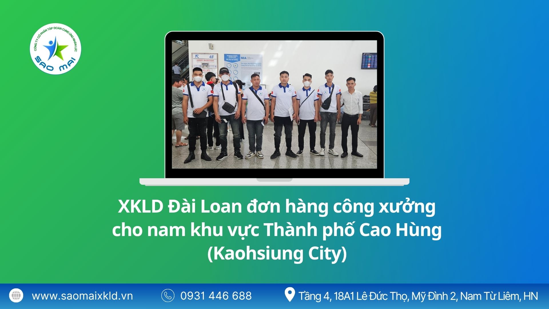 Xuất khẩu lao động Đài Loan đơn hàng công xưởng cho NAM khu vực Thành phố Cao Hùng (Kaohsiung City) mới nhất, phỏng vấn liên tục	