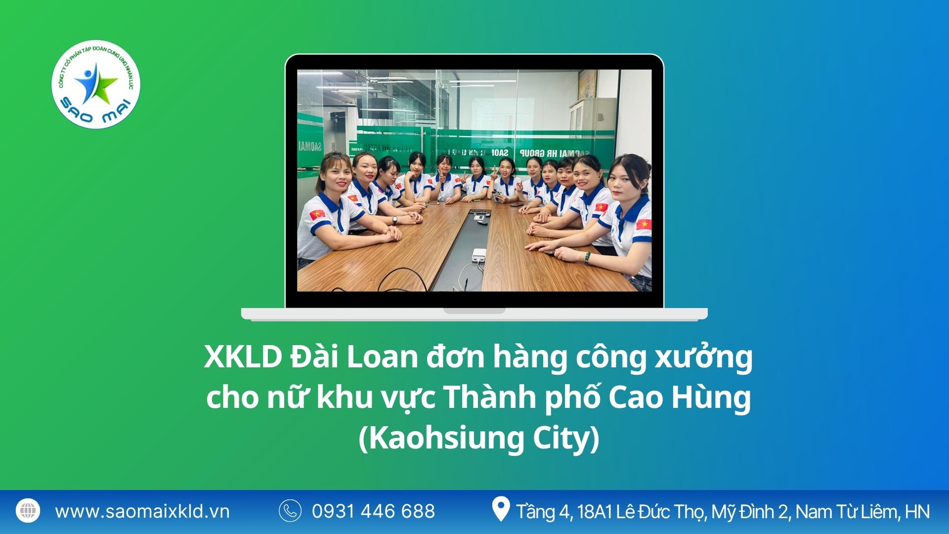 Xuất khẩu lao động Đài Loan đơn hàng công xưởng cho nữ khu vực thành phố Cao Hùng (Kaohsiung City) mới nhất, phỏng vấn liên tục.