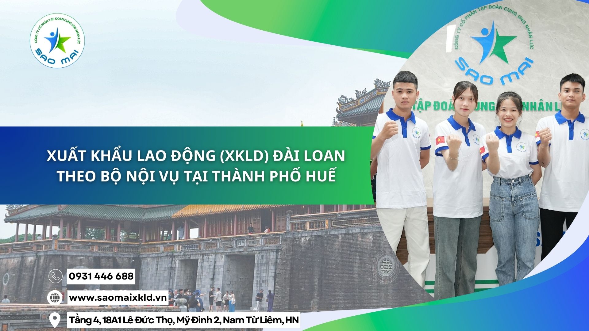 Xuất khẩu lao động (XKLD) Đài Loan theo Bộ Nội vụ tại thành phố Huế