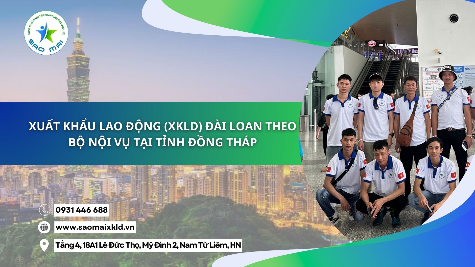 Xuất khẩu lao động (XKLD) Đài Loan theo Bộ Nội vụ tại tỉnh Đồng Tháp