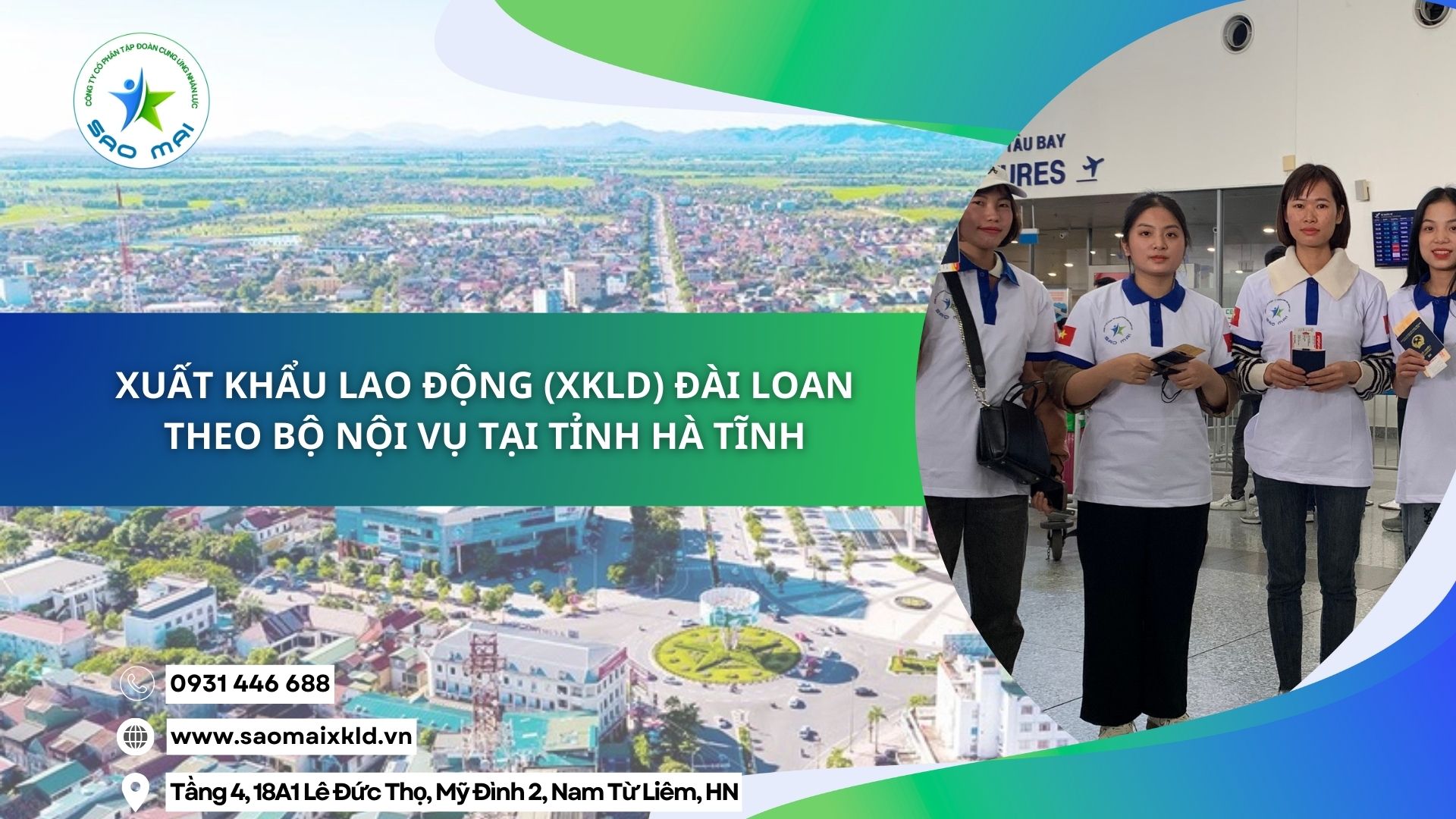 Xuất khẩu lao động (XKLD) Đài Loan theo Bộ Nội vụ tại tỉnh Hà Tĩnh