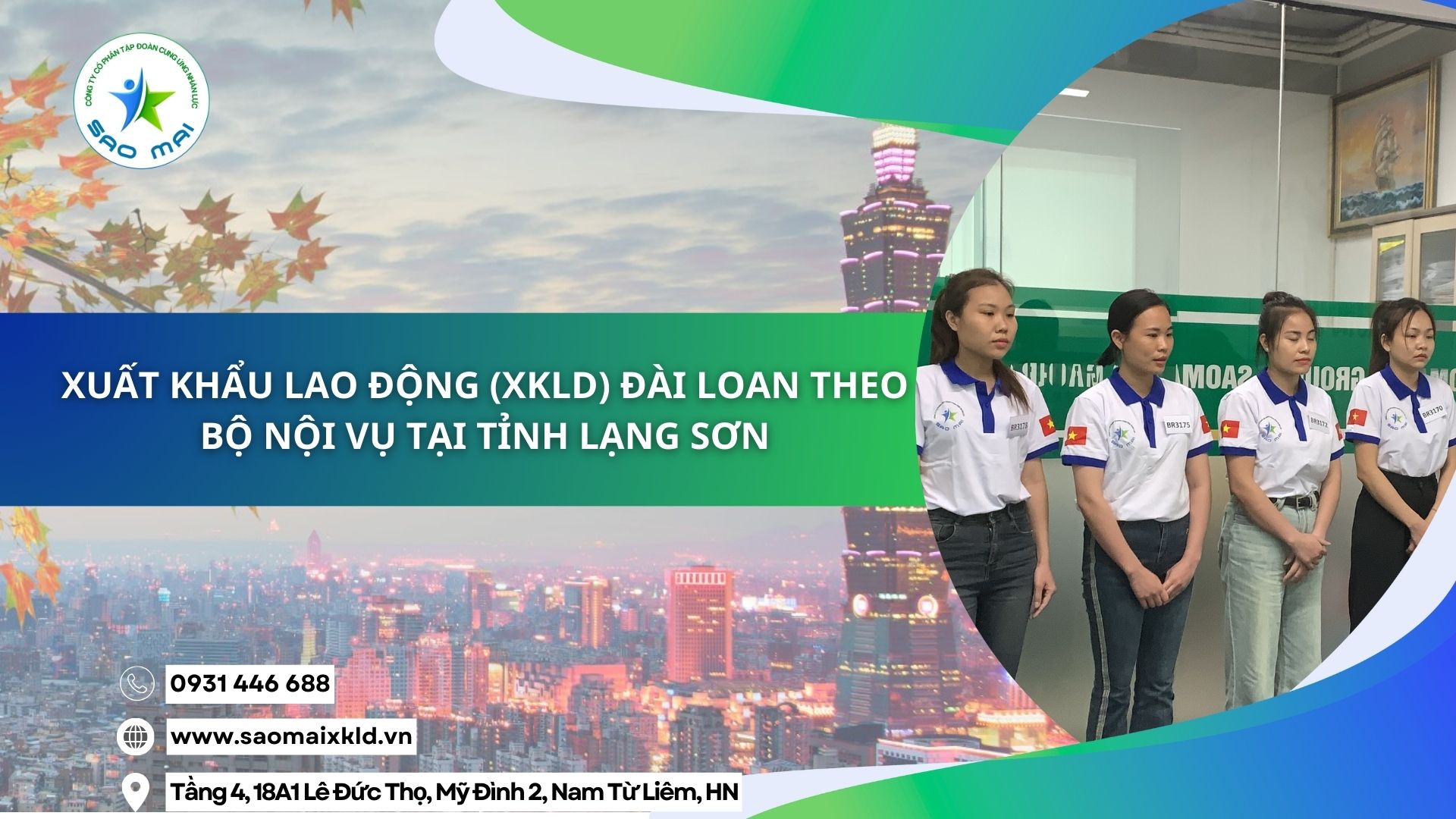 Xuất khẩu lao động (XKLD) Đài Loan theo Bộ Nội vụ tại tỉnh Lạng Sơn