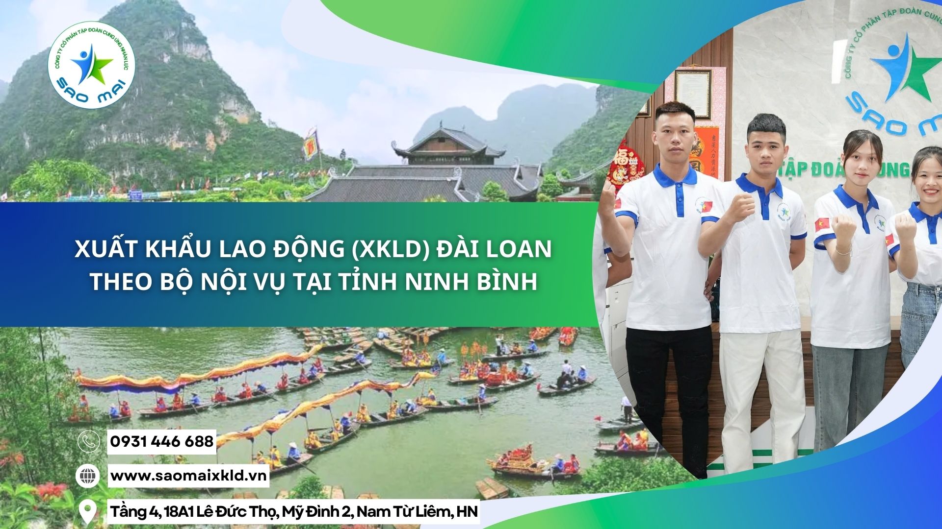 Xuất khẩu lao động (XKLD) Đài Loan theo Bộ Nội vụ tại tỉnh Ninh Bình