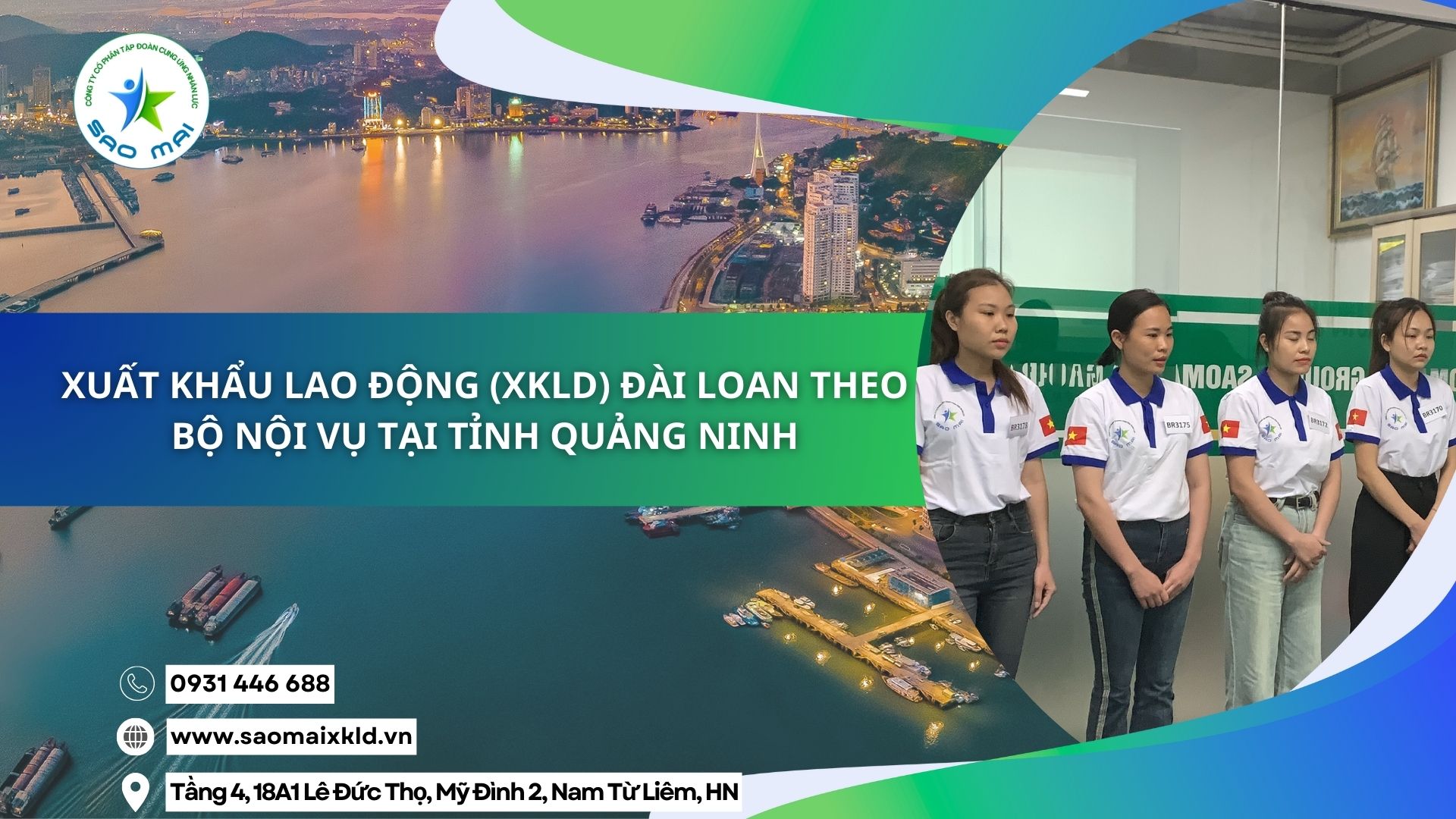 Xuất khẩu lao động (XKLD) Đài Loan theo Bộ Nội vụ tại tỉnh Quảng Ninh