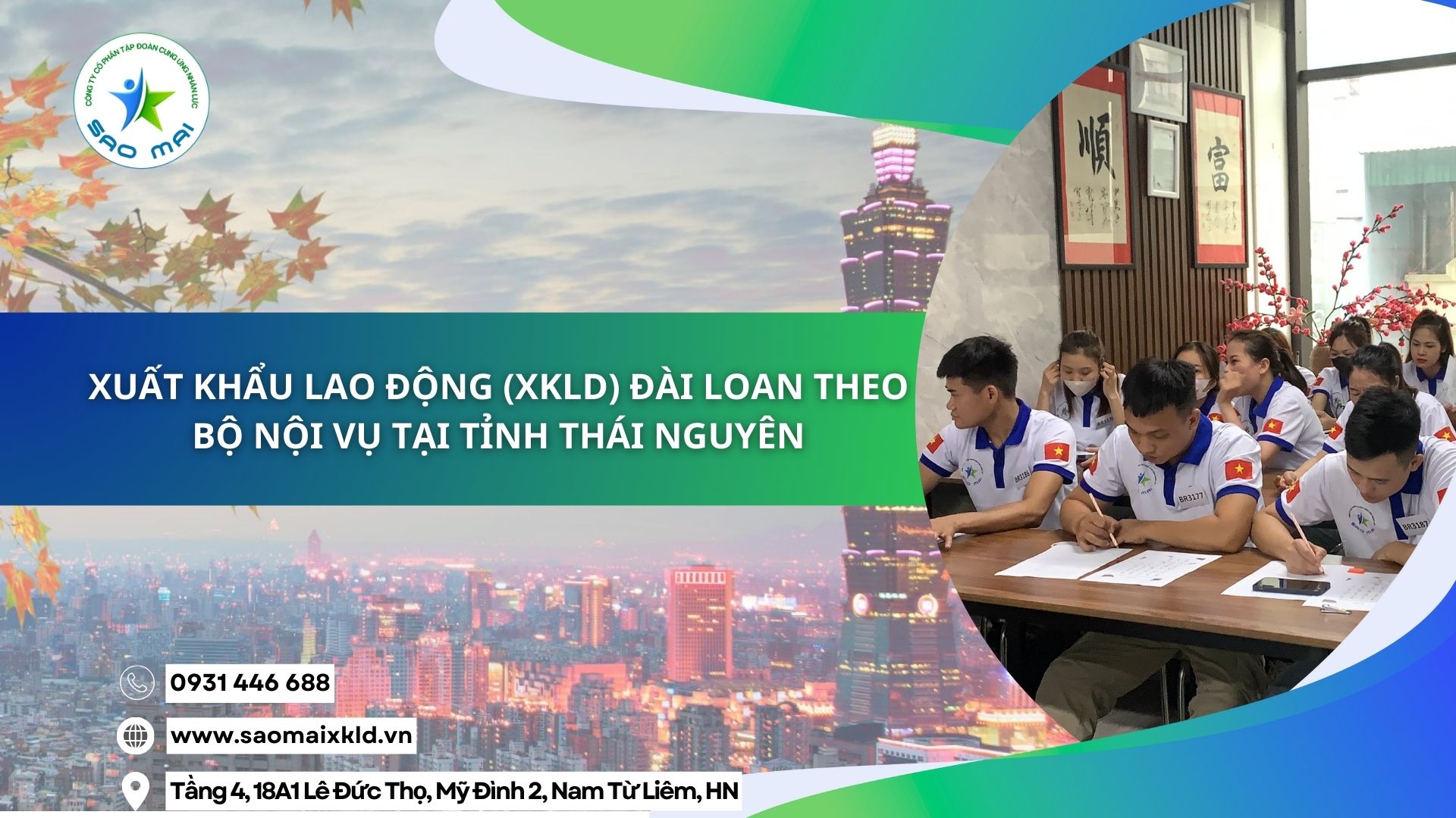 Xuất khẩu lao động (XKLD) Đài Loan theo Bộ Nội vụ tại tỉnh Thái Nguyên