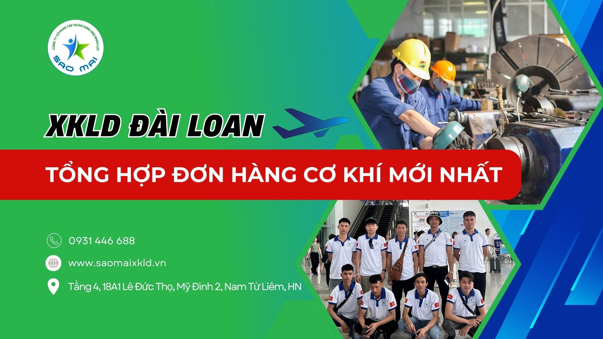 Xuất khẩu lao động Đài Loan đơn hàng cơ khí lương cao, phỏng vấn liên tục