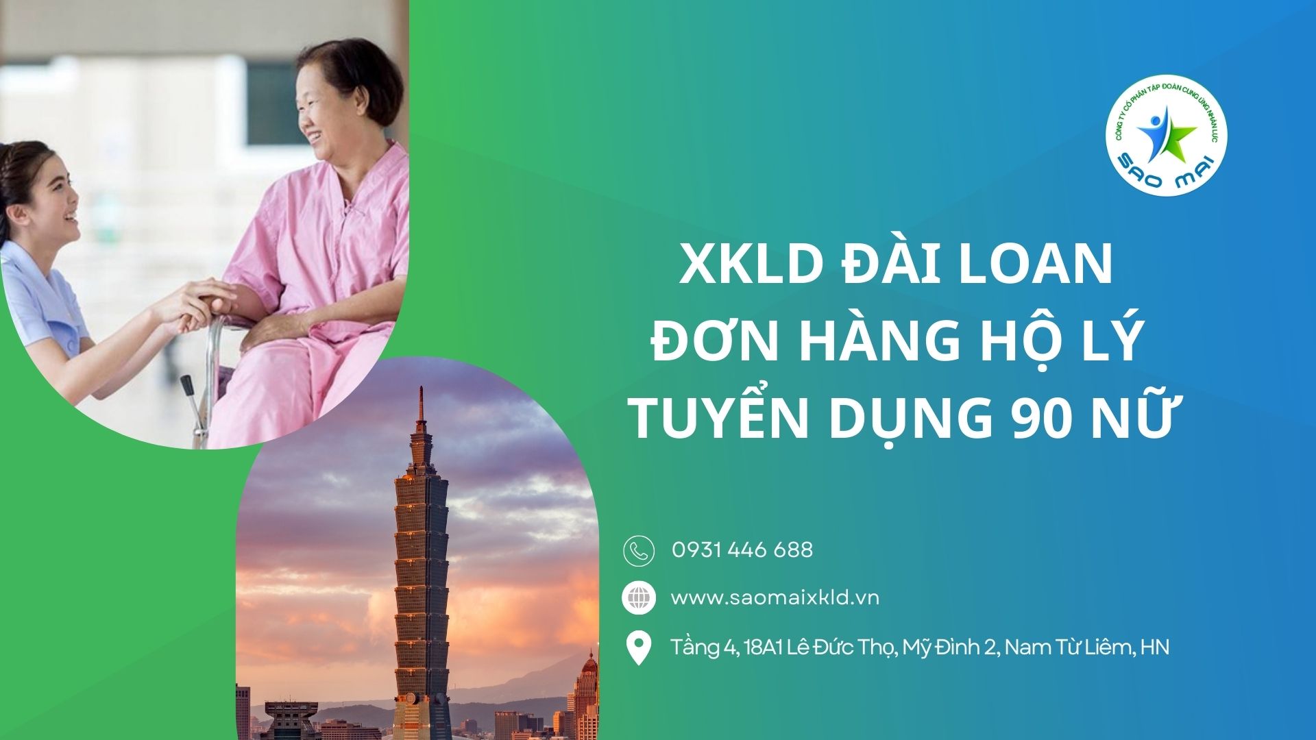 XKLD Đài Loan đơn hàng HỘ LÝ tuyển dụng 90 NỮ HỘ LÝ -  CẦN GẤP 20 NỮ BAY TRƯỚC 