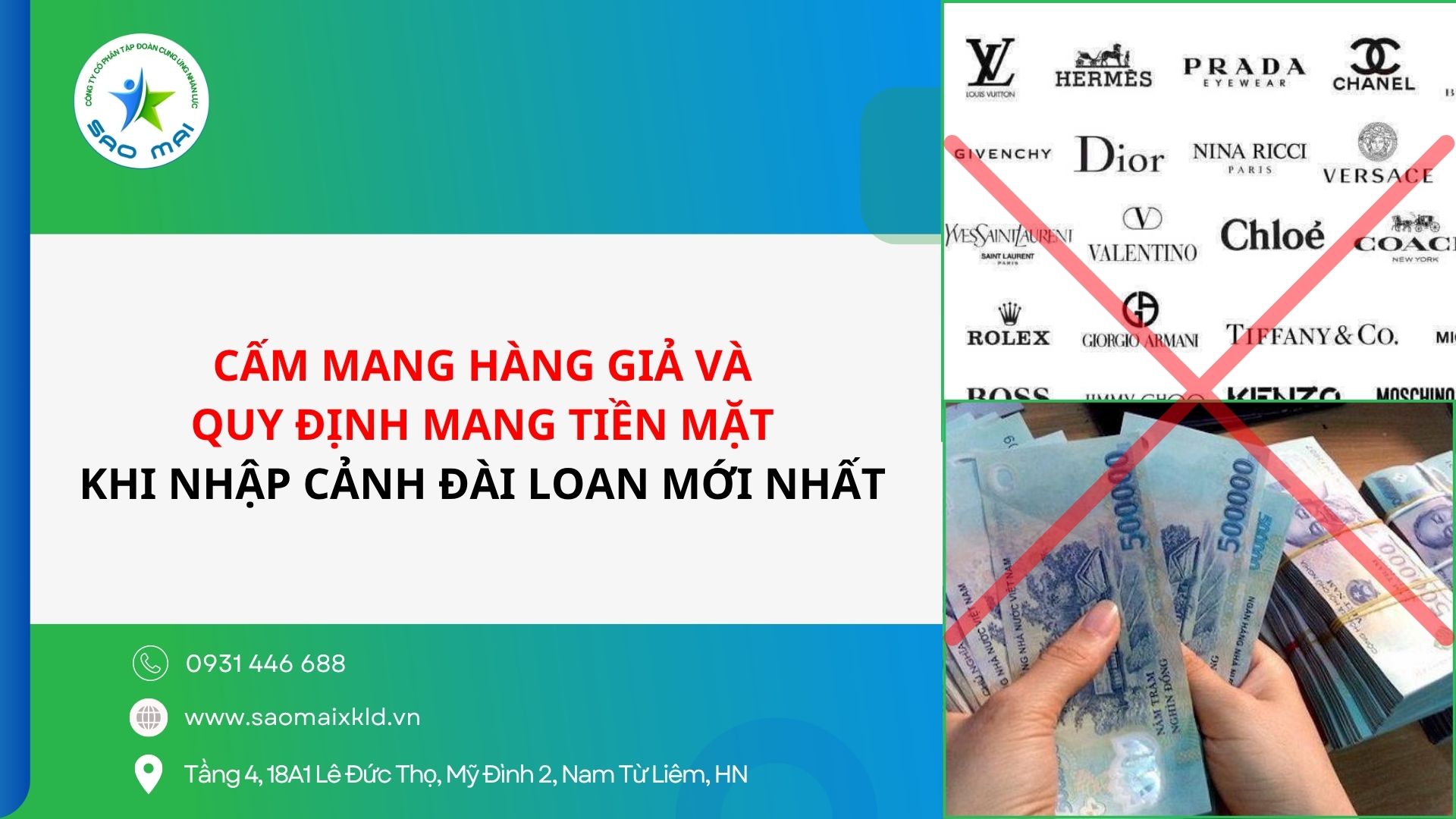 Cập nhật mới nhất 2025: Cấm mang hàng giả và quy định về tiền mặt khi nhập cảnh vào Đài Loan