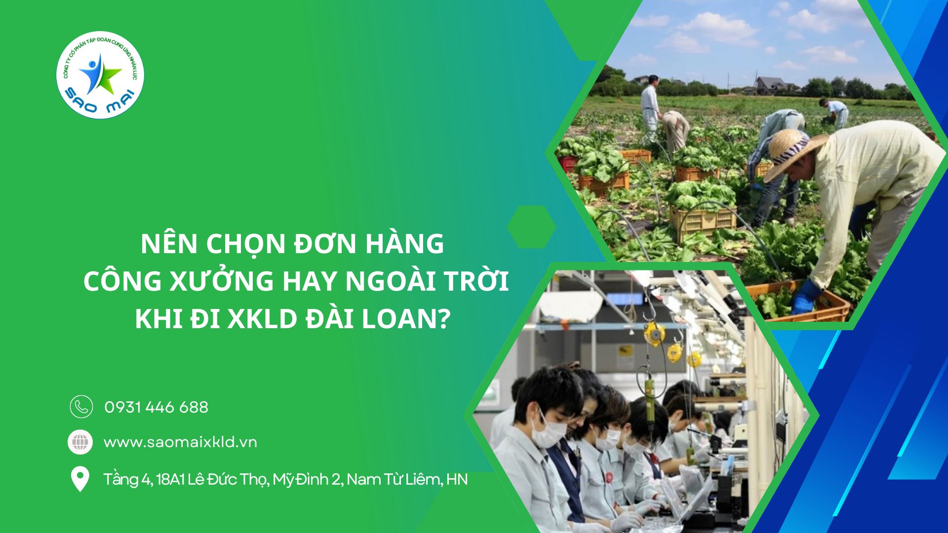 Nên chọn đơn hàng công xưởng hay ngoài trời khi đi XKLD Đài Loan?