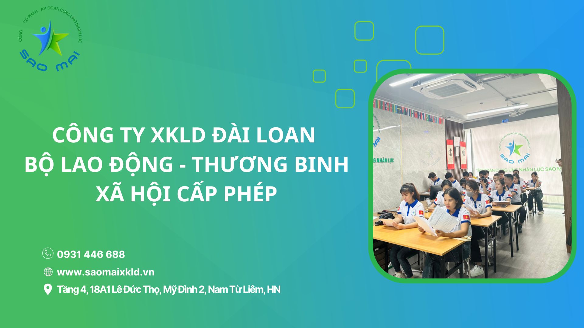 Công ty XKLD Đài Loan UY TÍN, XUẤT CẢNH NHANH được Bộ lao động - thương binh xã hội cấp phép