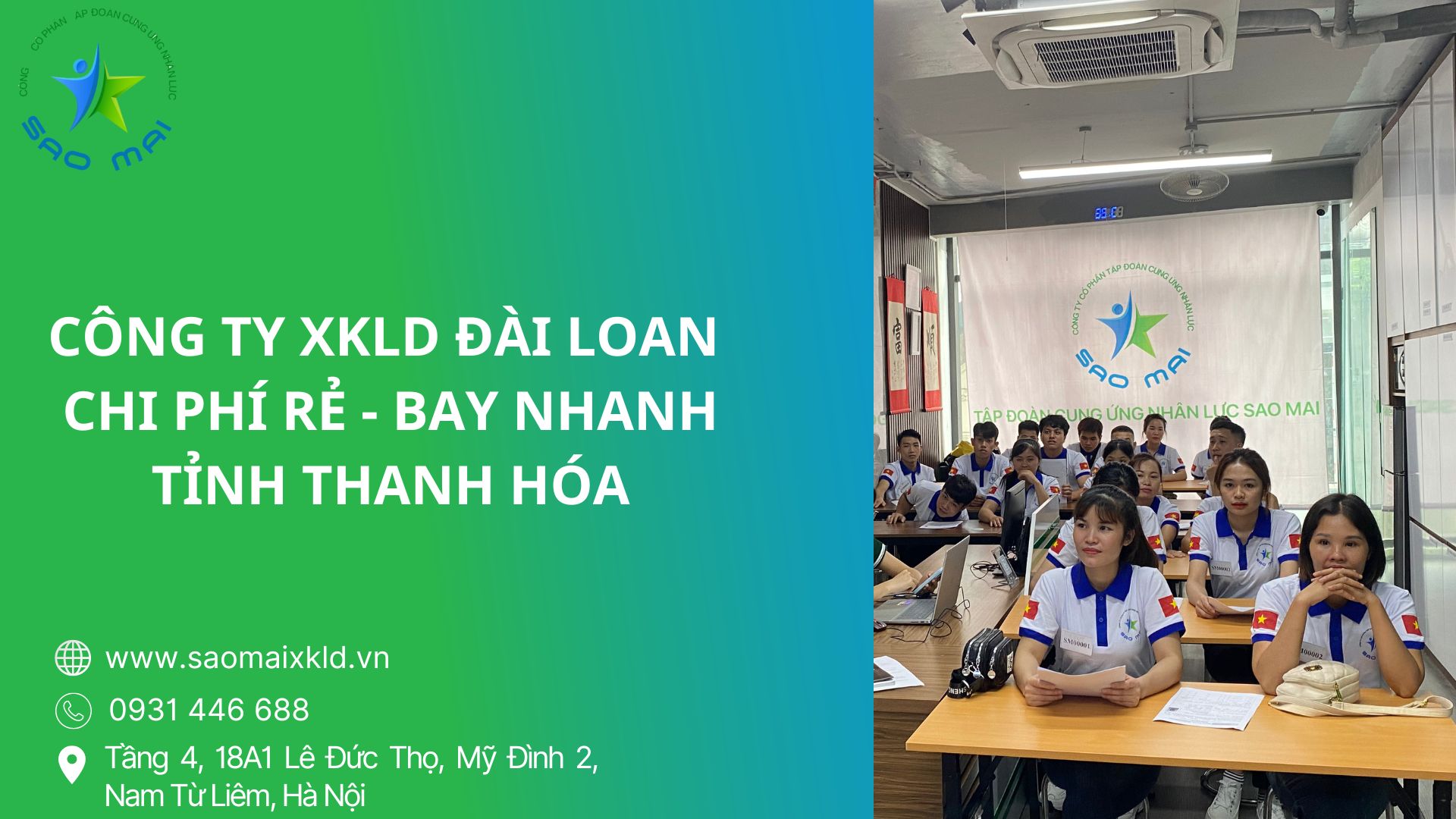 Xuất khẩu lao động đài loan UY TÍN theo bộ lao động thương binh và xã hội cấp phép tại tỉnh Thanh Hóa