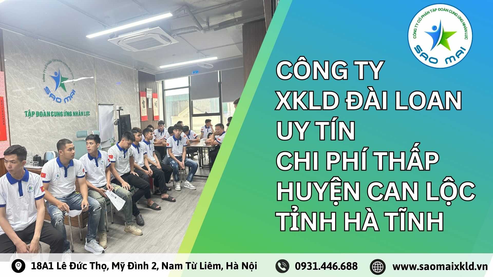 Công ty xuất khẩu lao động ĐÀI LOAN uy tín với chi phí thấp và bay nhanh tại huyện CAN LỘC, tỉnh HÀ TĨNH 