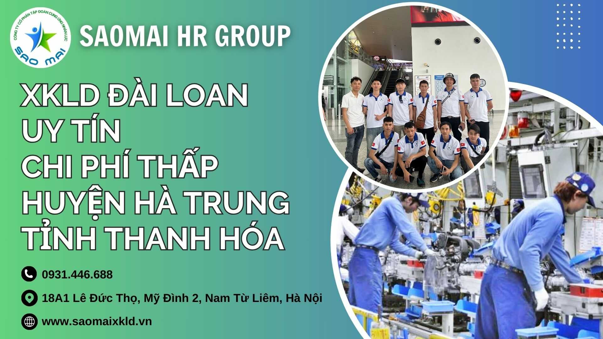 Công ty xuất khẩu lao động ĐÀI LOAN uy tín với chi phí thấp và bay nhanh tại huyện HÀ TRUNG, tỉnh THANH HÓA  