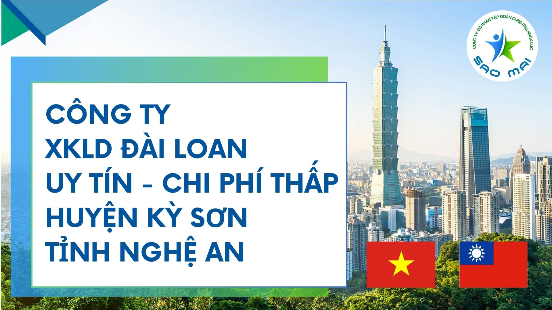 Công ty xuất khẩu lao động ĐÀI LOAN uy tín với chi phí thấp và bay nhanh tại huyện KỲ SƠN, tỉnh NGHỆ AN