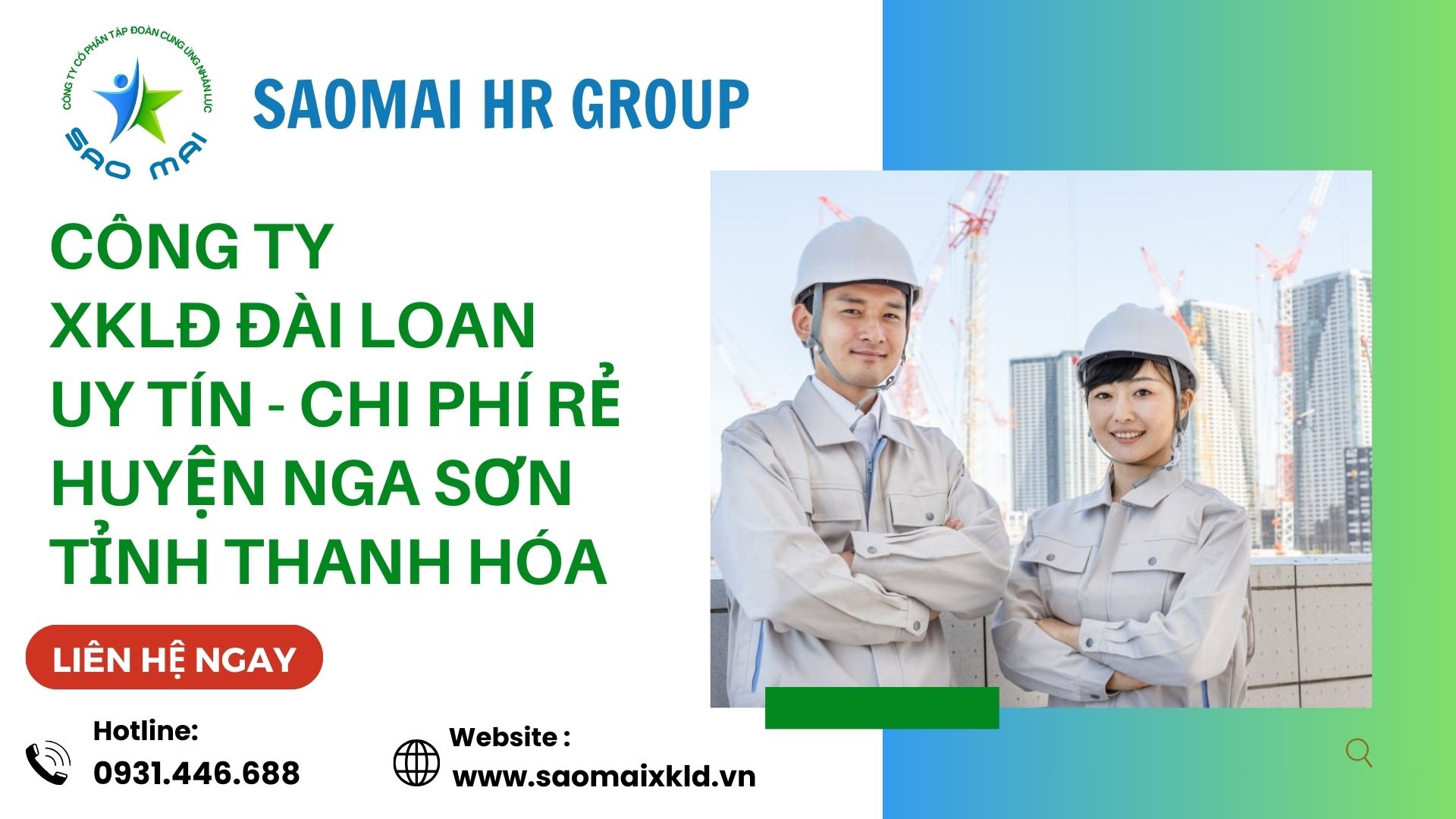 Công ty xuất khẩu lao động ĐÀI LOAN uy tín với chi phí thấp và bay nhanh tại huyện NGA SƠN, tỉnh THANH HÓA  