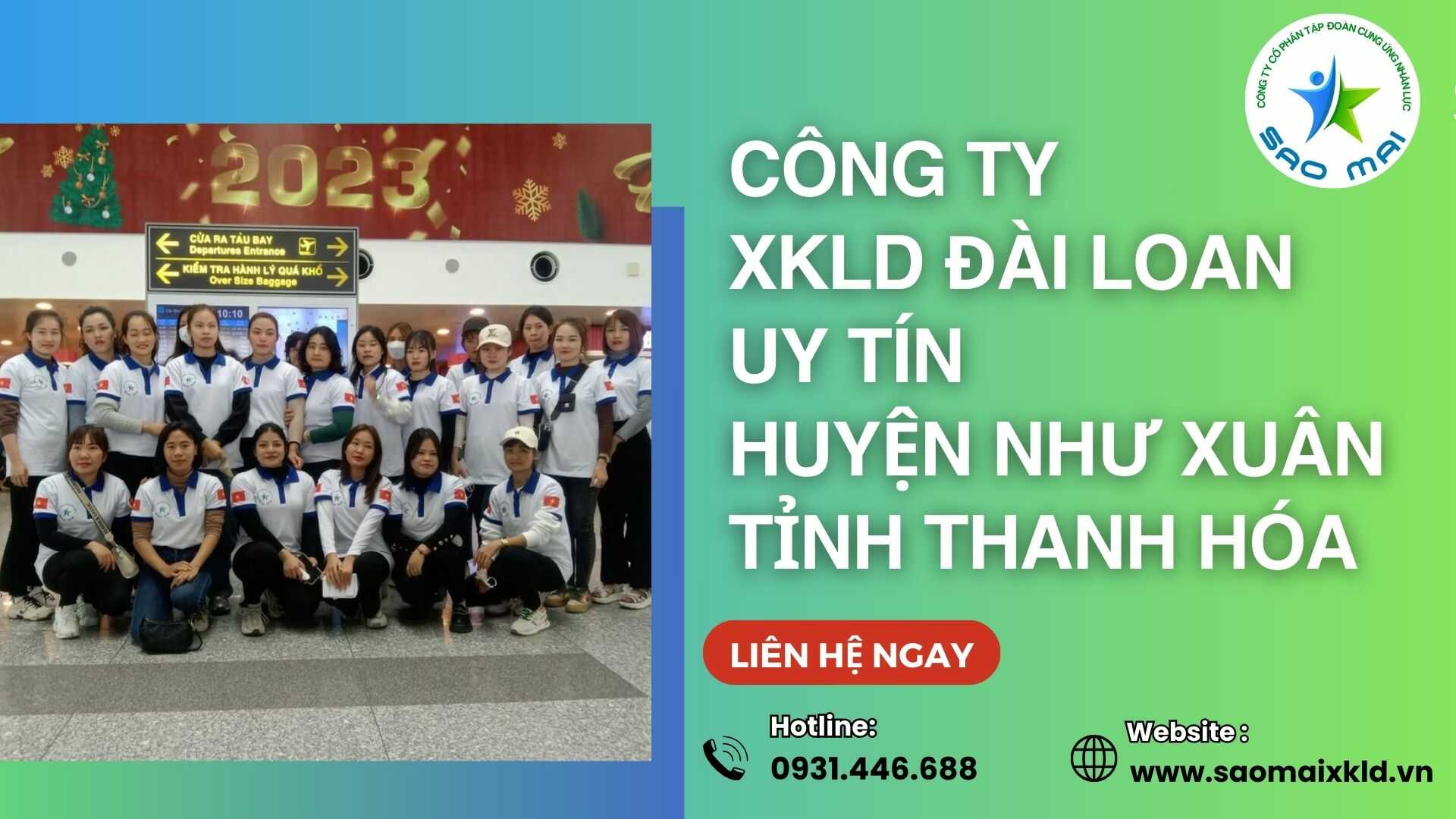 Công ty xuất khẩu lao động ĐÀI LOAN uy tín với chi phí thấp và bay nhanh tại huyện NHƯ XUÂN, tỉnh THANH HÓA  